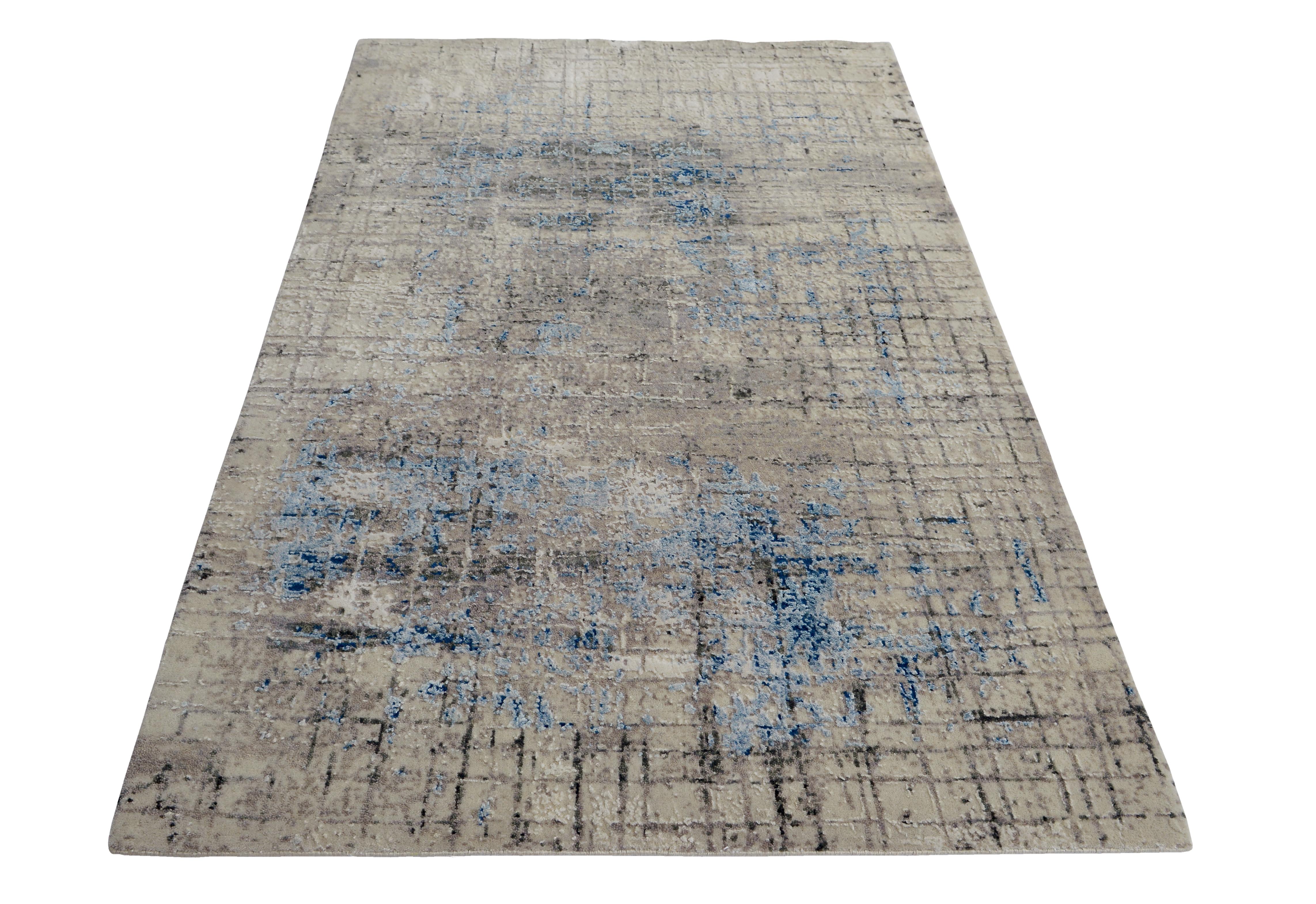 Modern Abstract Rug with Gray and Blue All-Over Pattern by Rug & Kilim In New Condition In Long Island City, NY