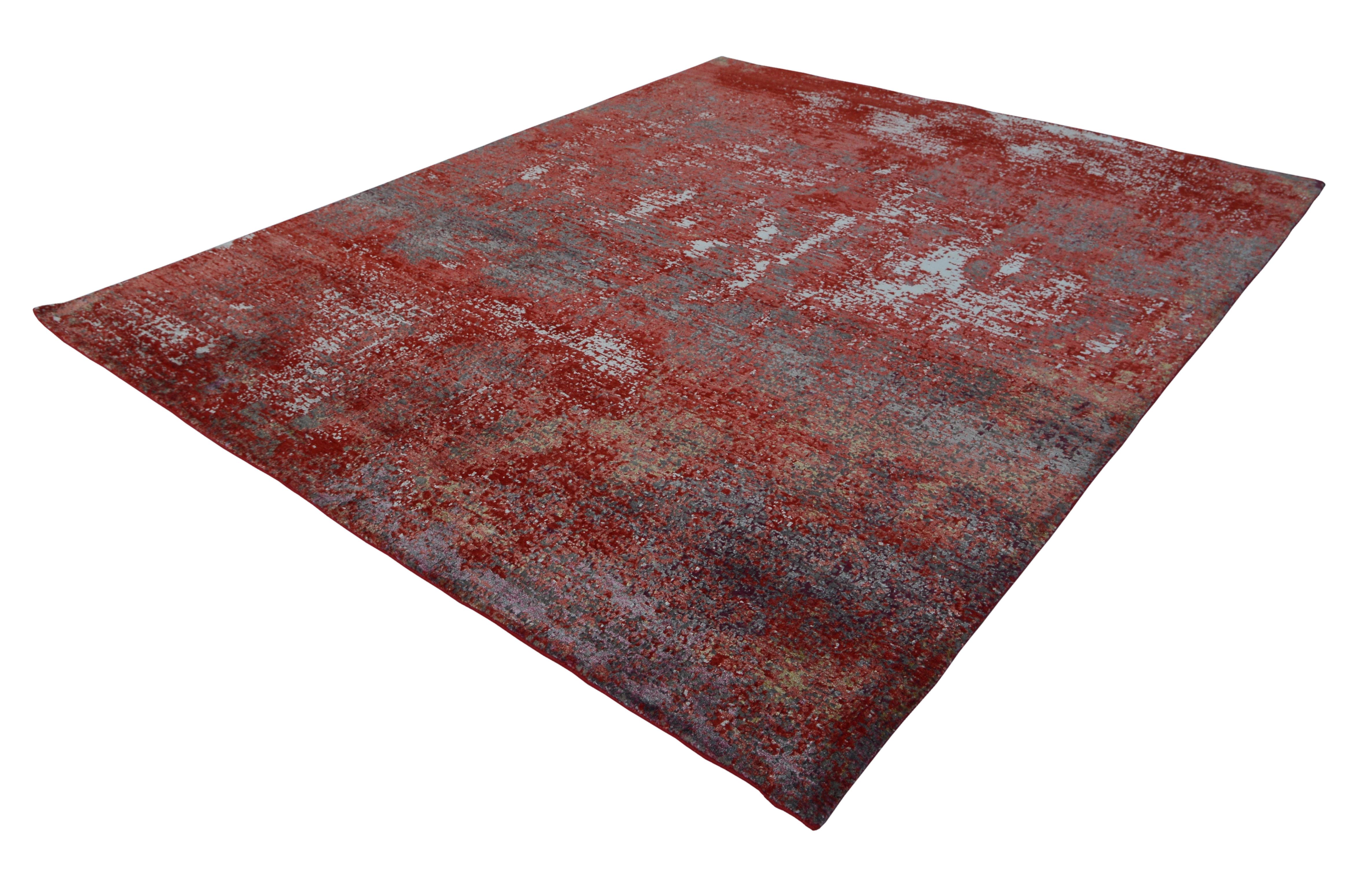 red abstract rug