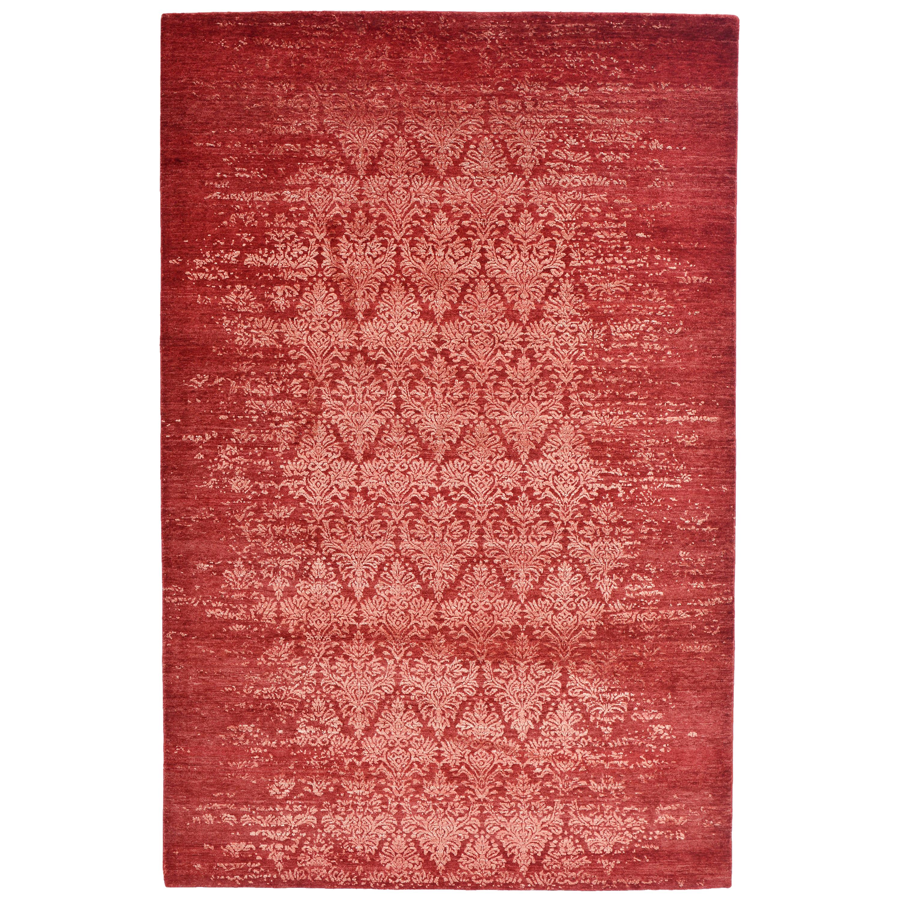 Modern Abstract Rug with Red and White All-Over Floral Pattern by Rug & Kilim