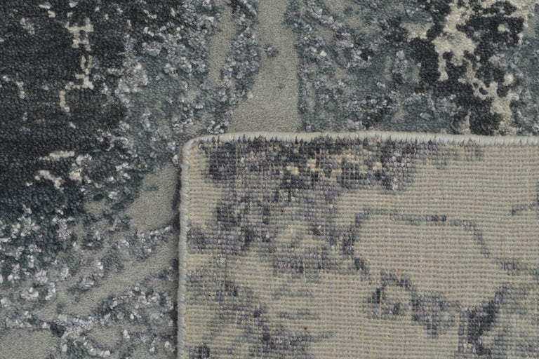 Modern Abstract Rug with Silver Gray and Blue All-Over Pattern by Rug & Kilim In New Condition In Long Island City, NY