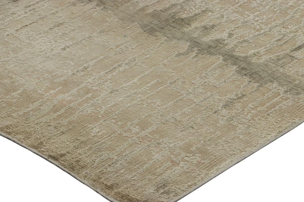 Alfombra de calle abstracta de gran tamaño Rug & Kilim en tonos beige-marrón Anudado a mano en venta