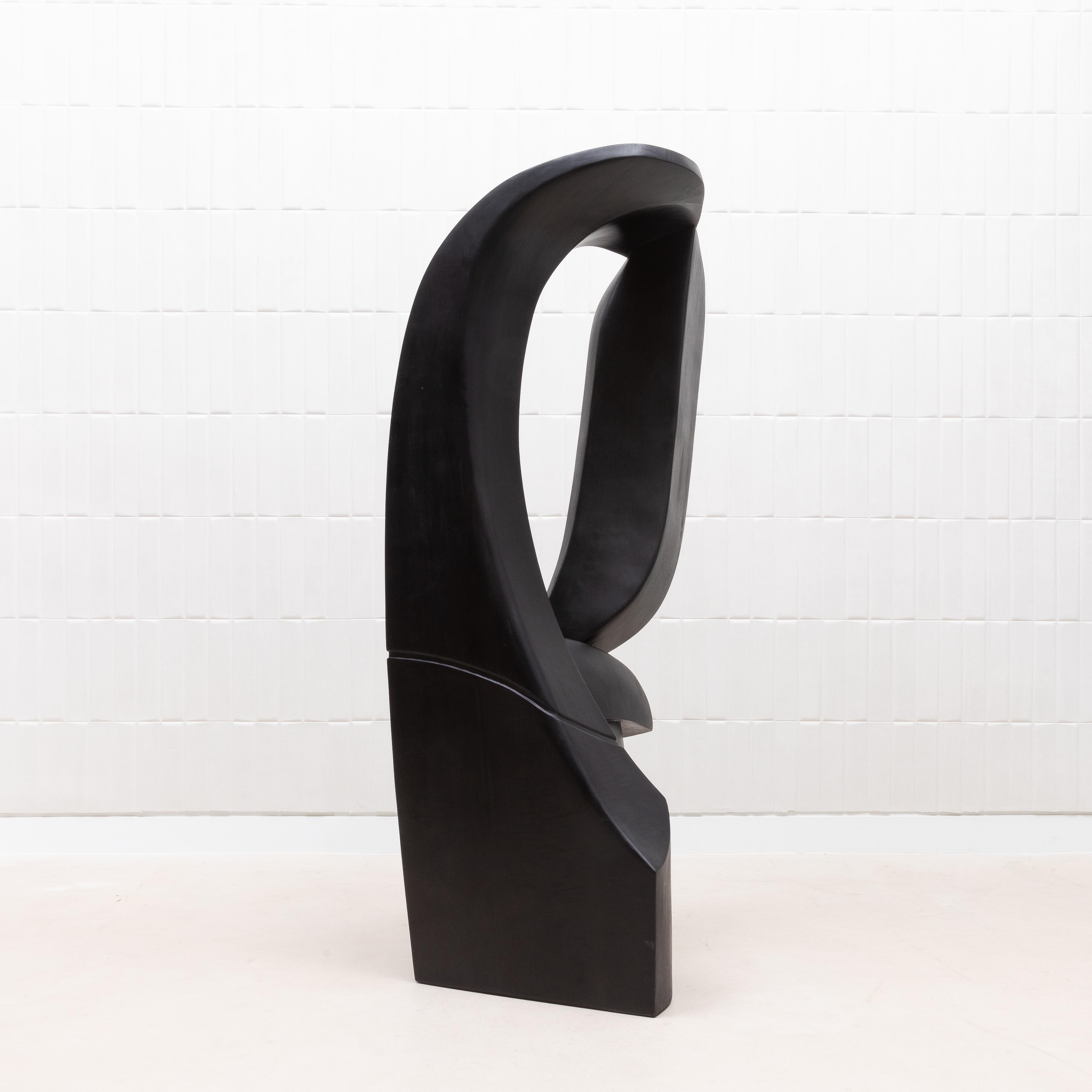 Scultura astratta moderna in Oak nero di Patrick Coard Paris in vendita 2