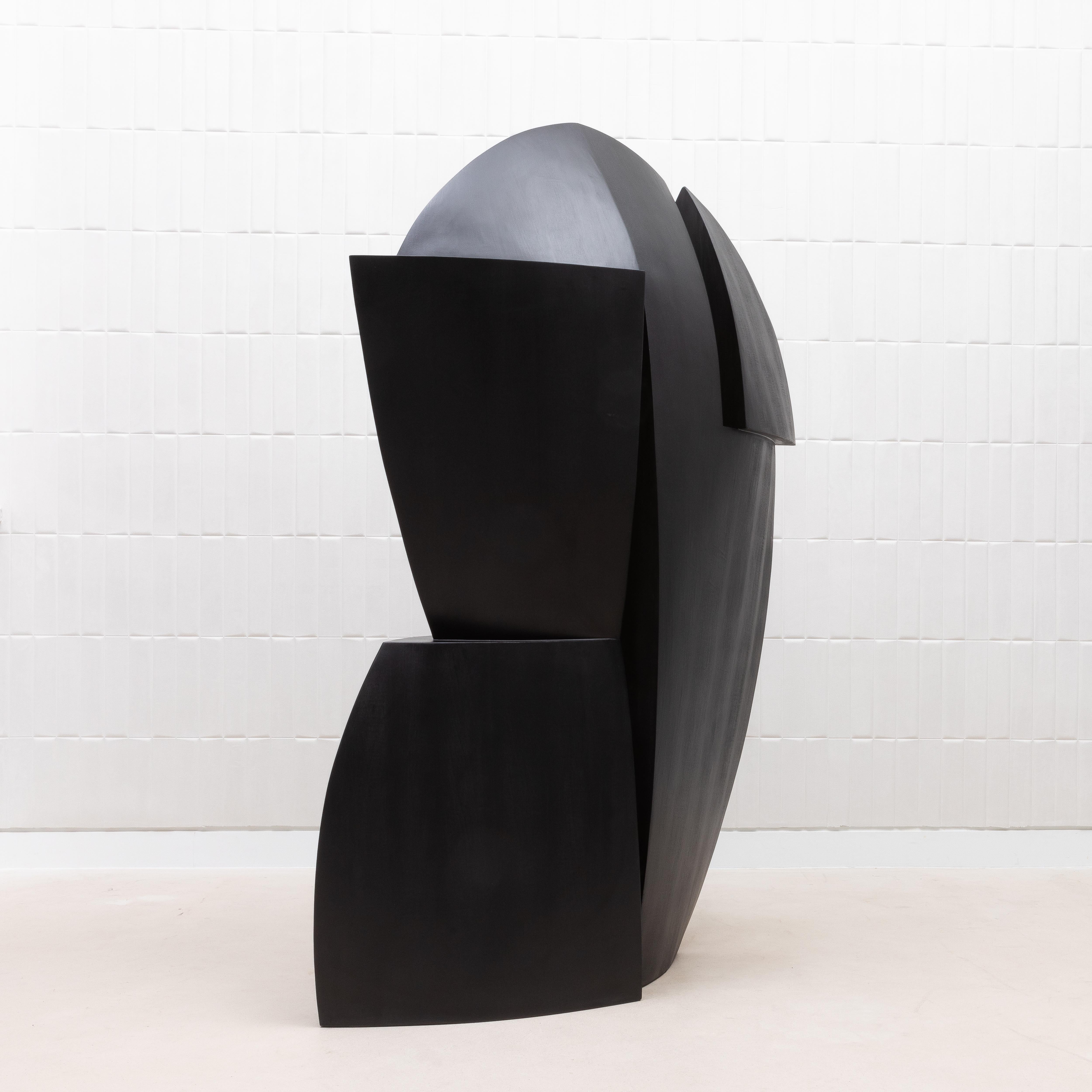 Scultura astratta moderna in Oak nero di Patrick Coard Paris in vendita 2