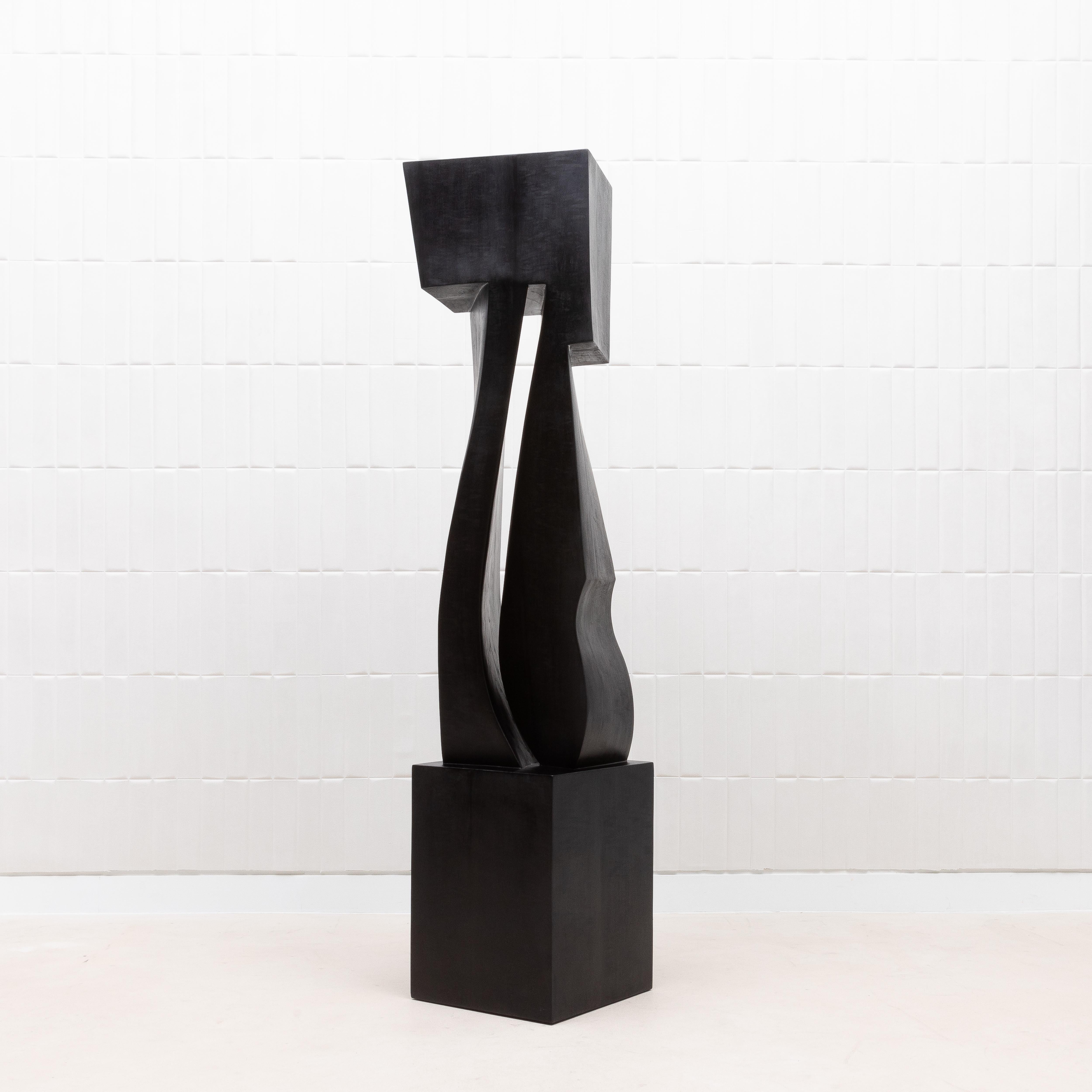 Escultura Abstracta Moderna XL en Roble Negro de Patrick Coard Paris en venta 3