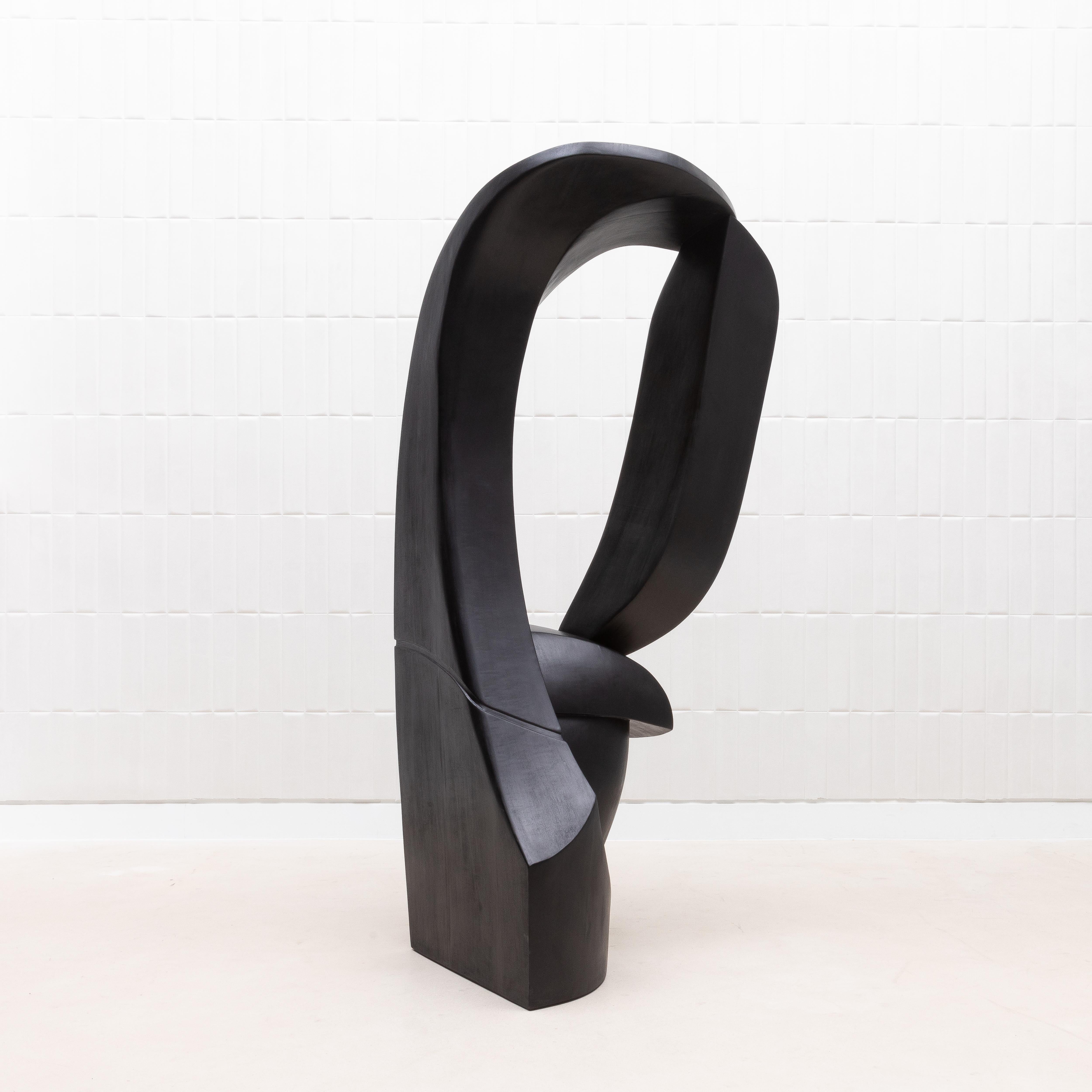 Scultura astratta moderna in Oak nero di Patrick Coard Paris in vendita 3