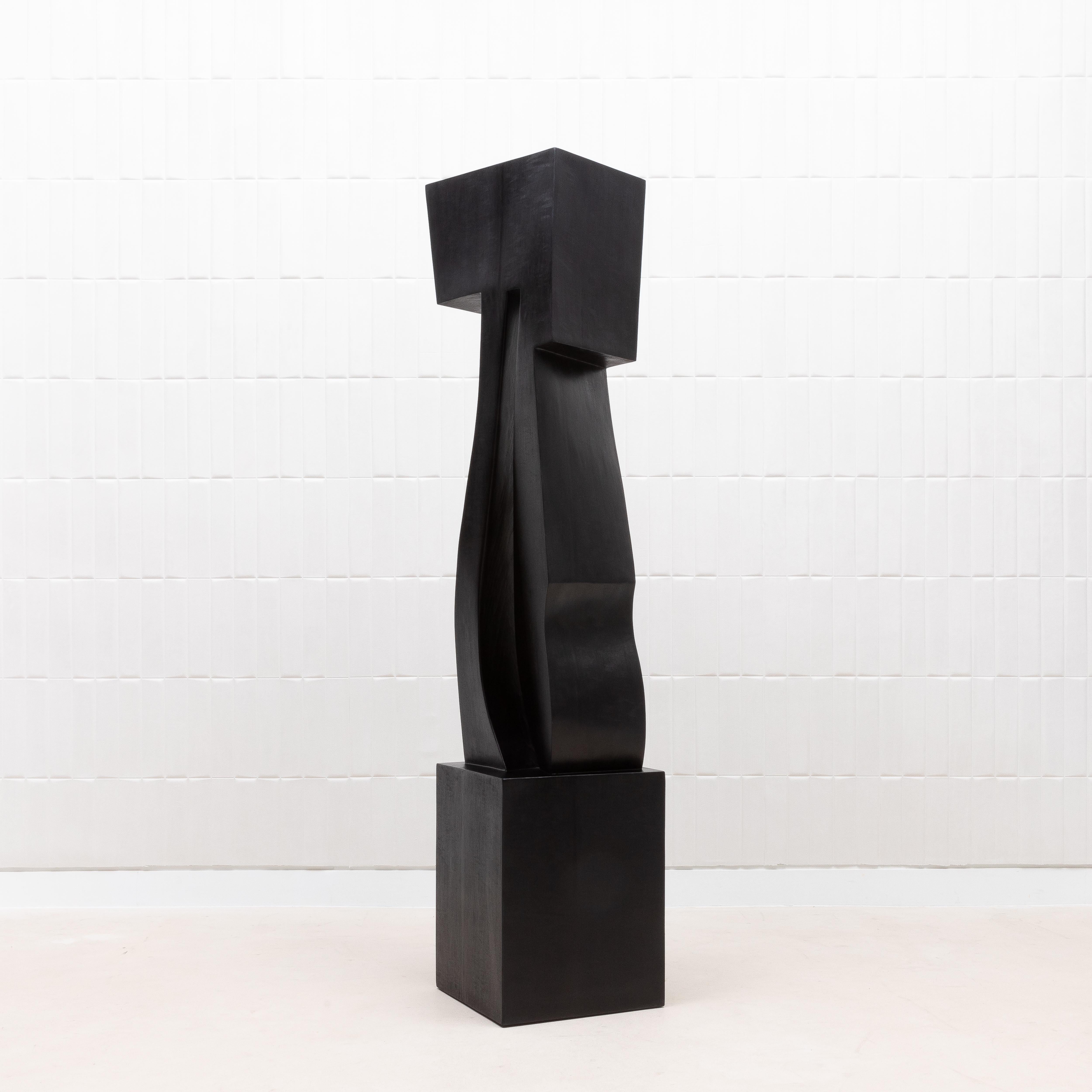 Escultura Abstracta Moderna XL en Roble Negro de Patrick Coard Paris en venta 4