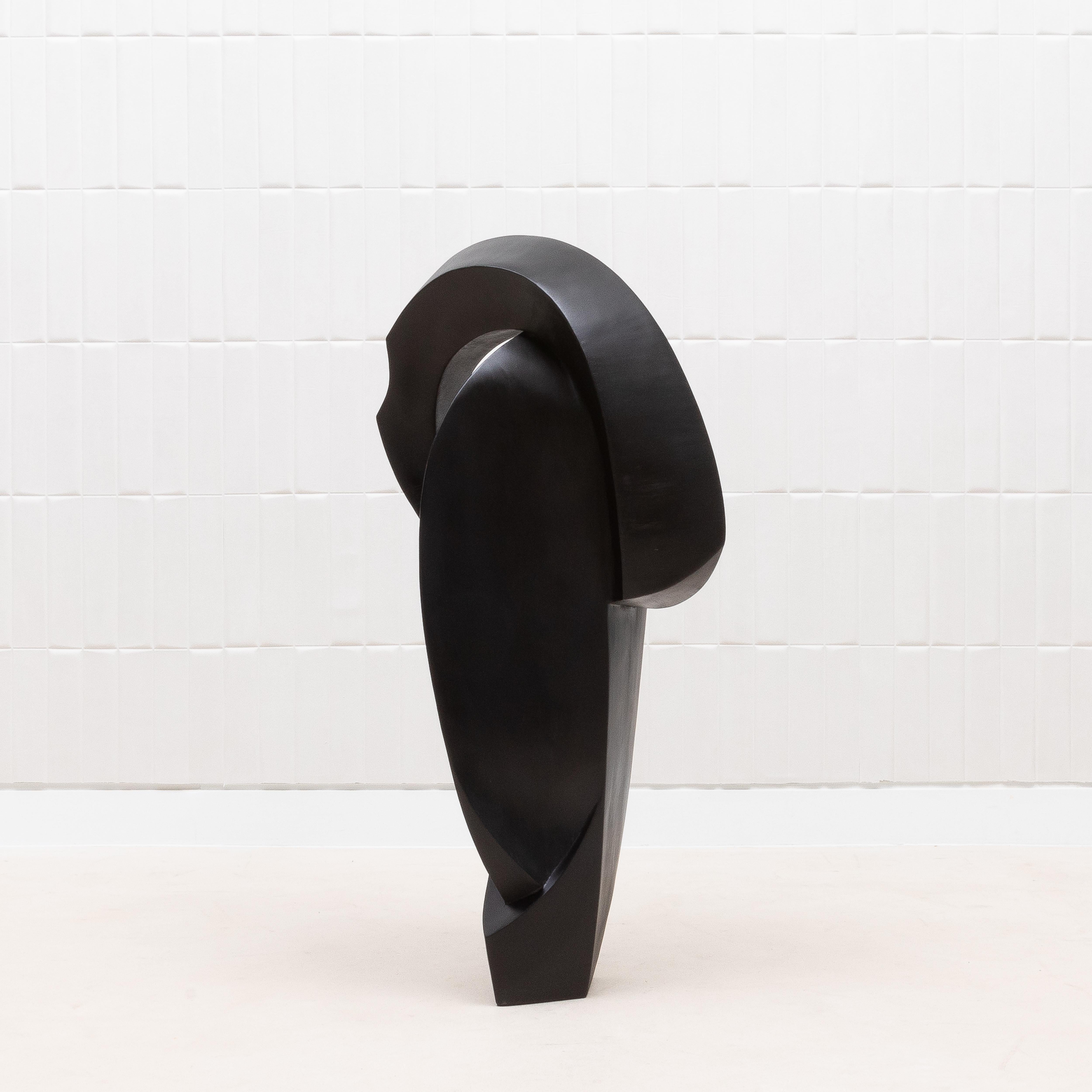 Scultura astratta moderna in Oak nero di Patrick Coard Paris in vendita 3