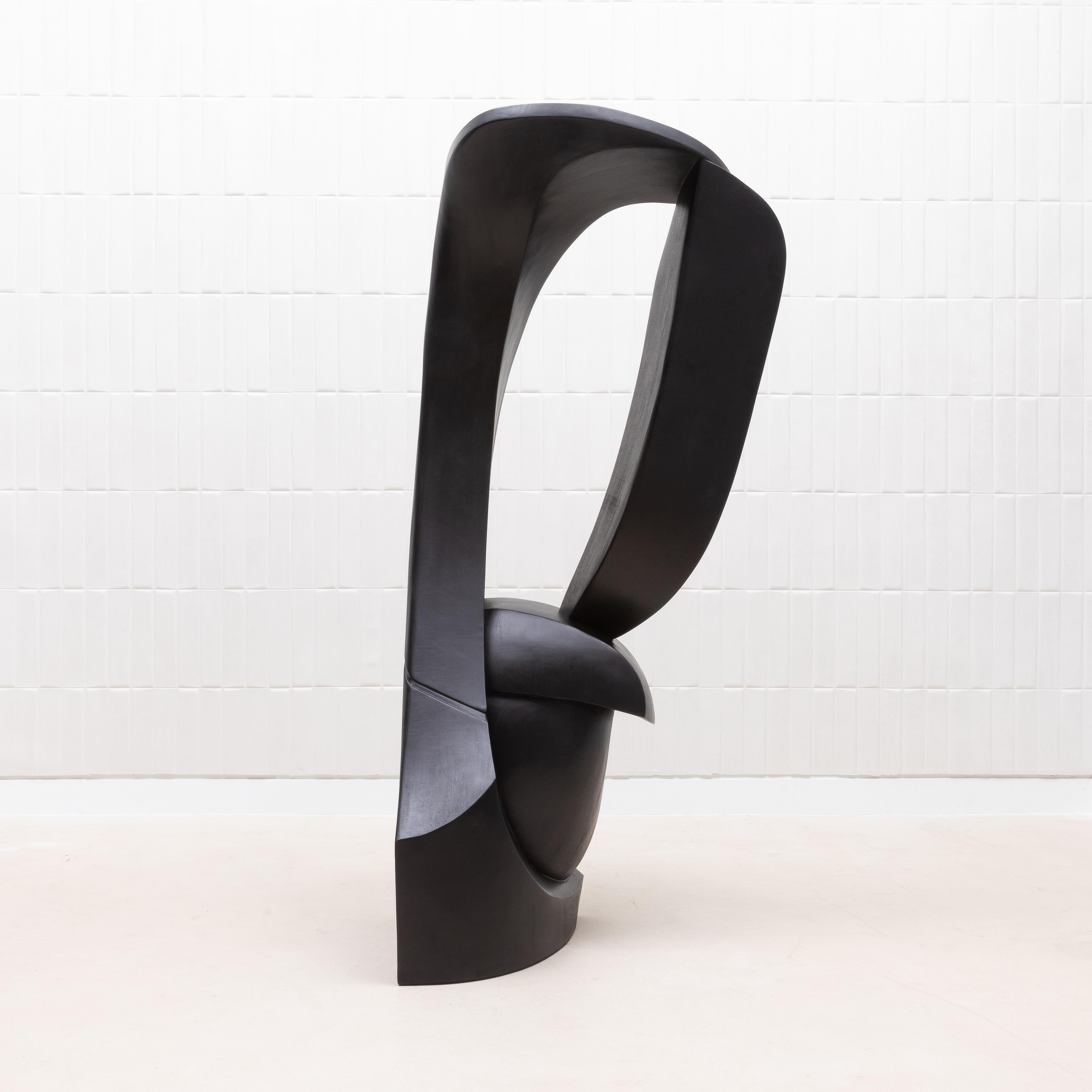 Scultura astratta moderna in Oak nero di Patrick Coard Paris in vendita 4