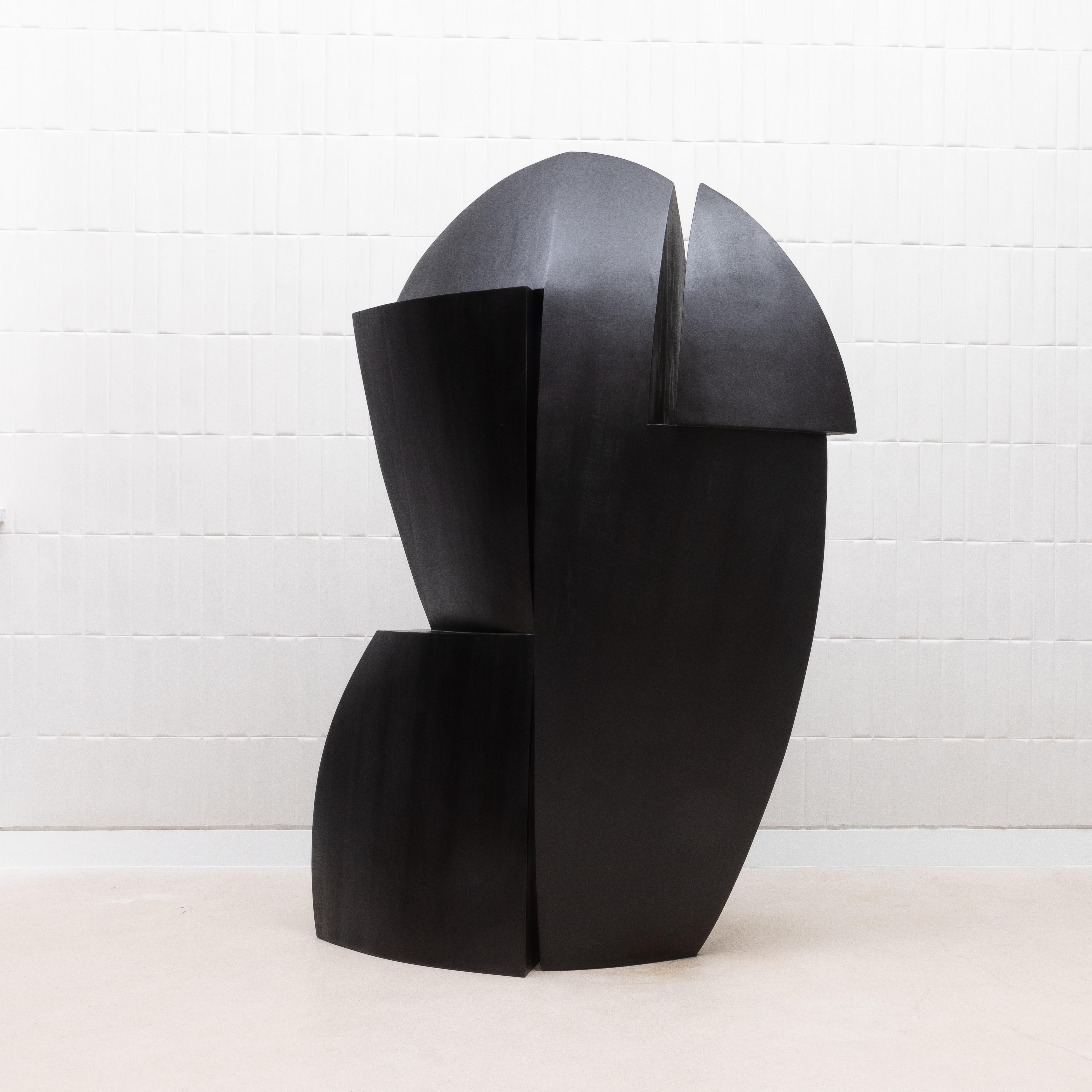 Scultura astratta moderna in Oak nero di Patrick Coard Paris in vendita 4