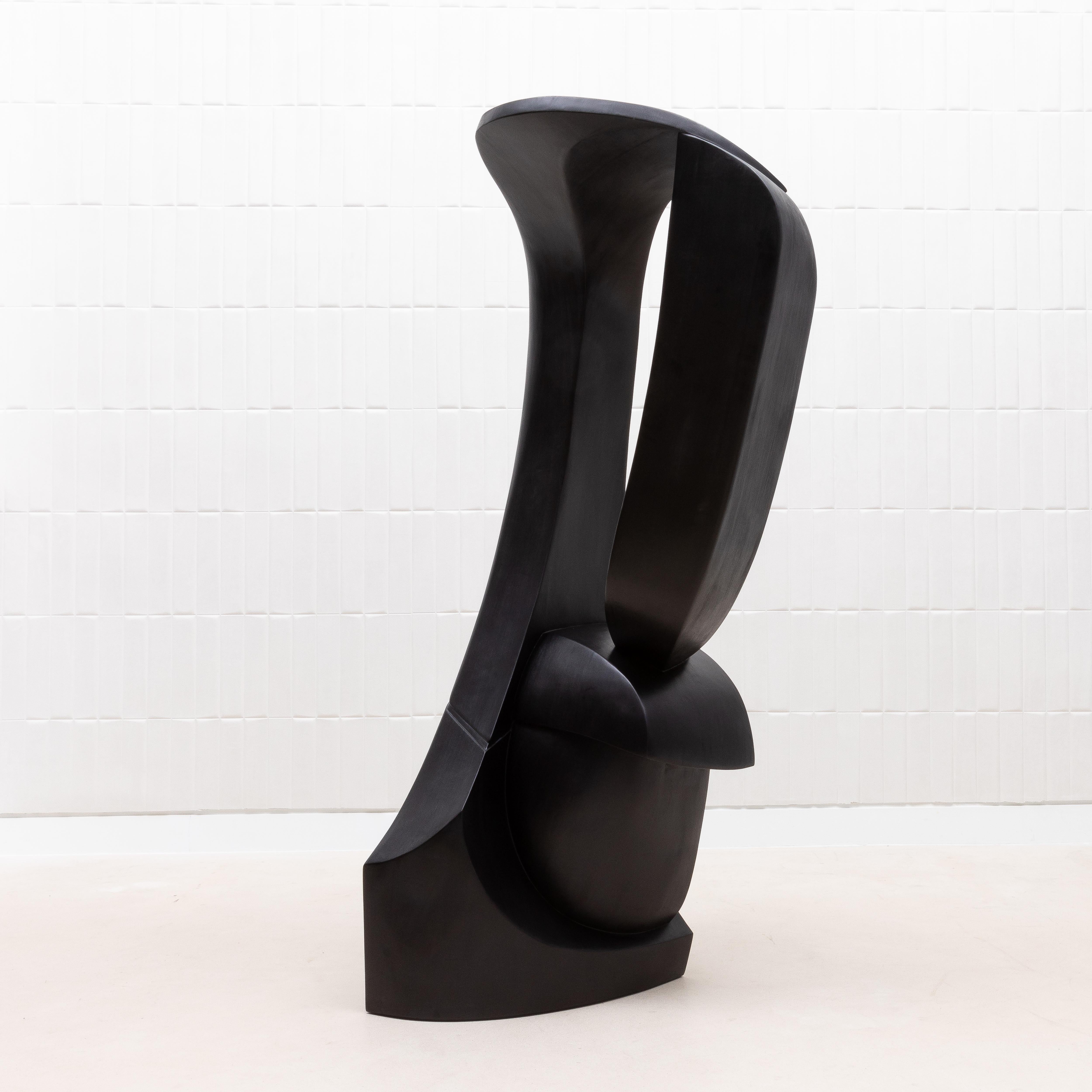 Scultura astratta moderna in Oak nero di Patrick Coard Paris in vendita 5