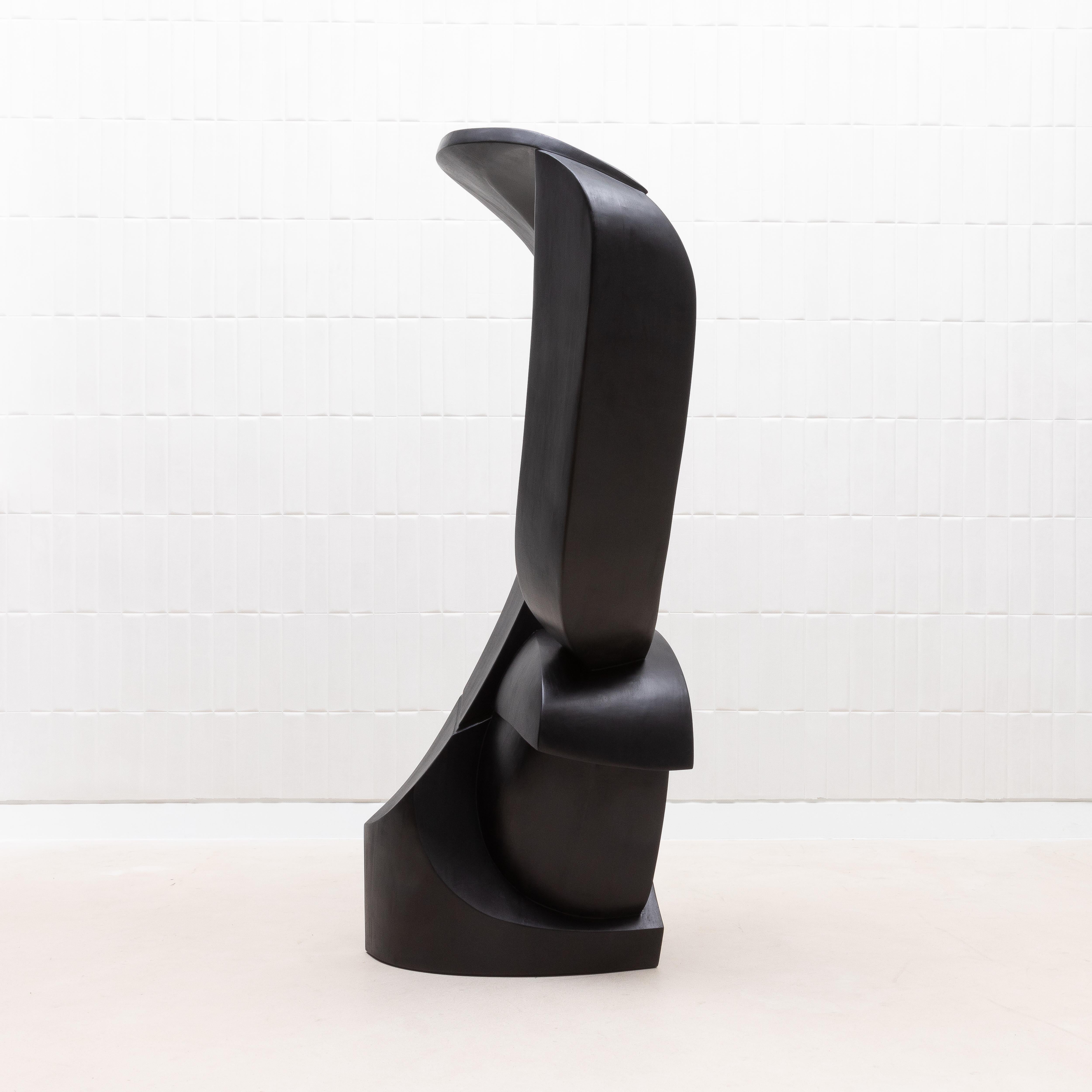 Scultura astratta moderna in Oak nero di Patrick Coard Paris in vendita 6