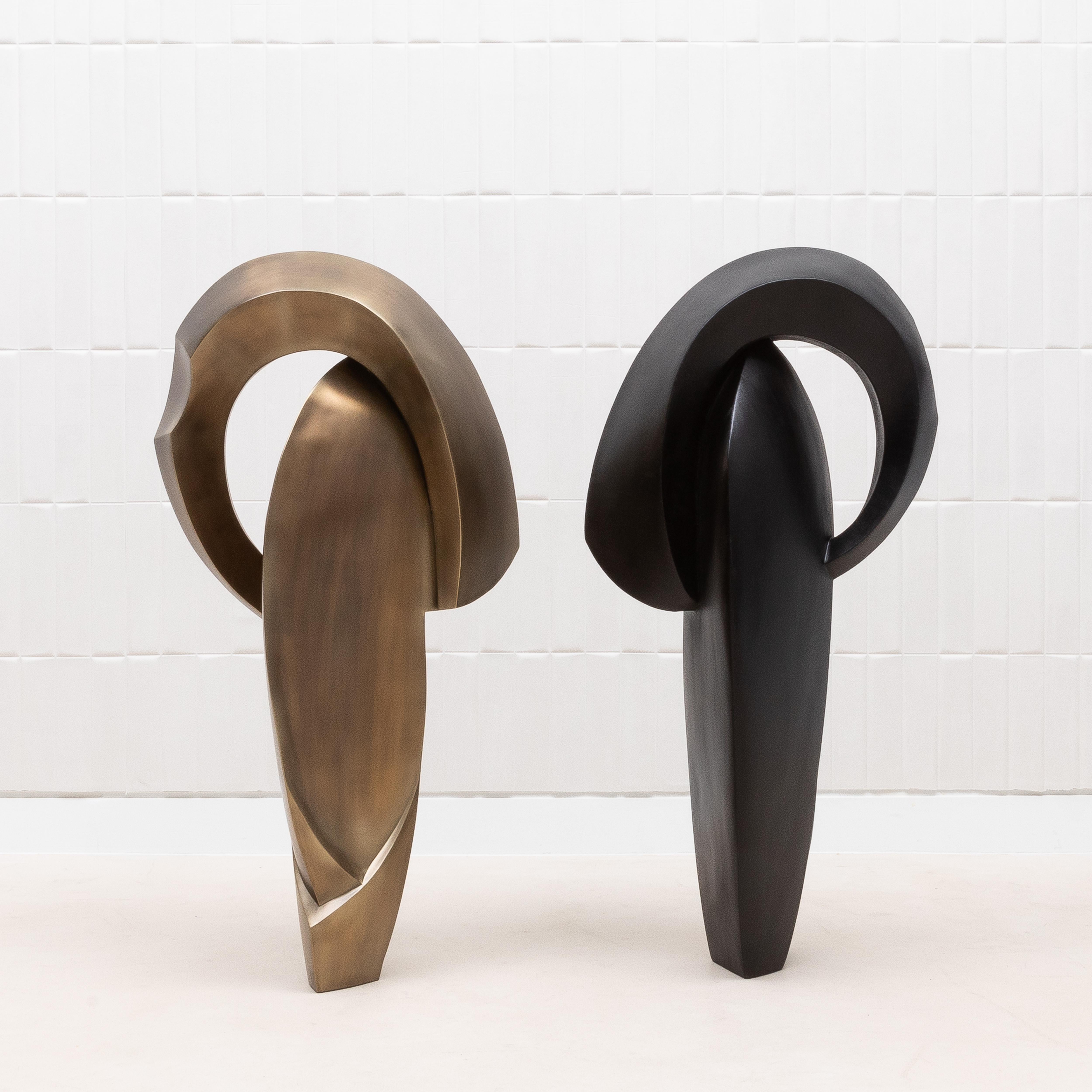 Scultura astratta moderna in Oak nero di Patrick Coard Paris in vendita 6