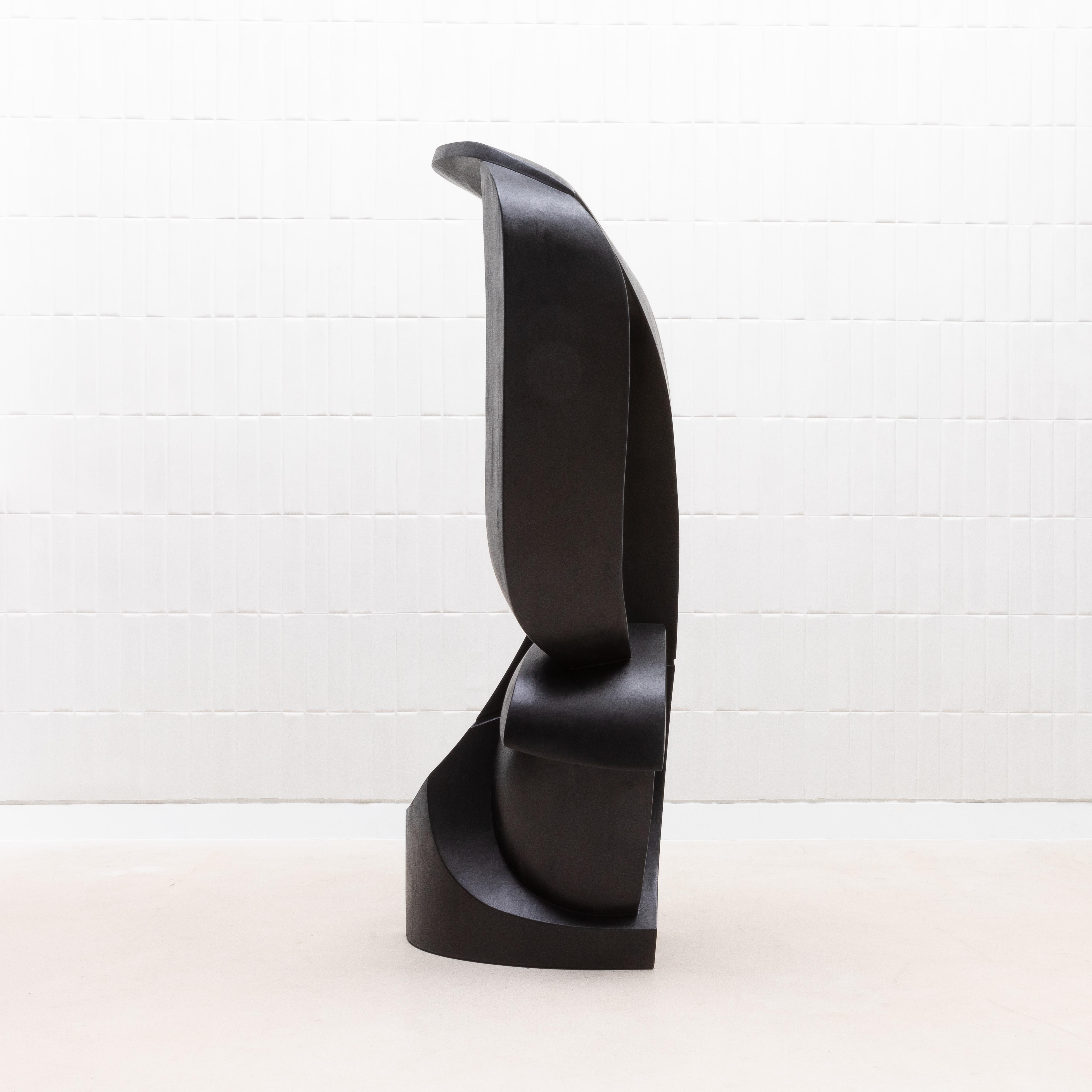 Scultura astratta moderna in Oak nero di Patrick Coard Paris in vendita 7