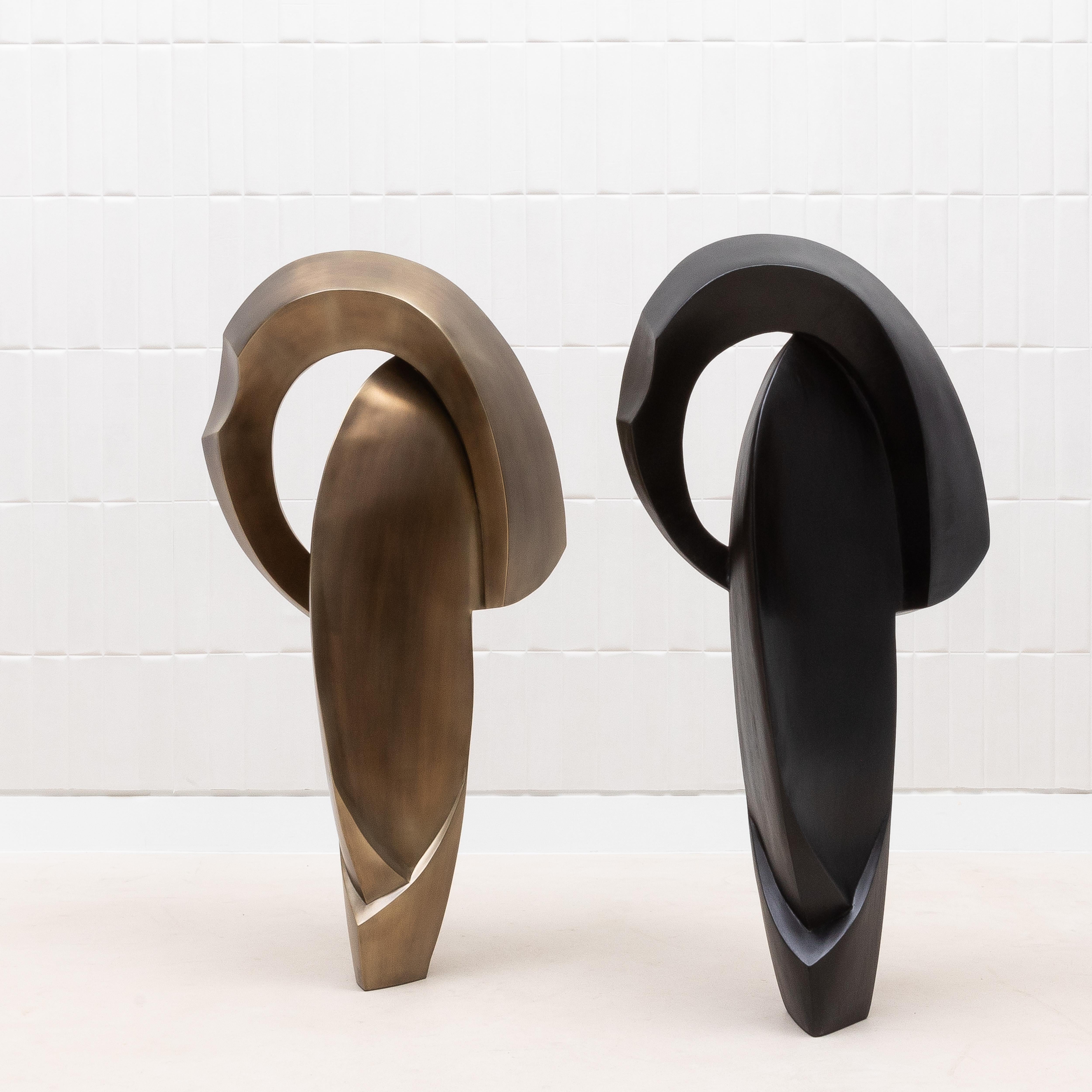 Scultura astratta moderna in Oak nero di Patrick Coard Paris in vendita 7