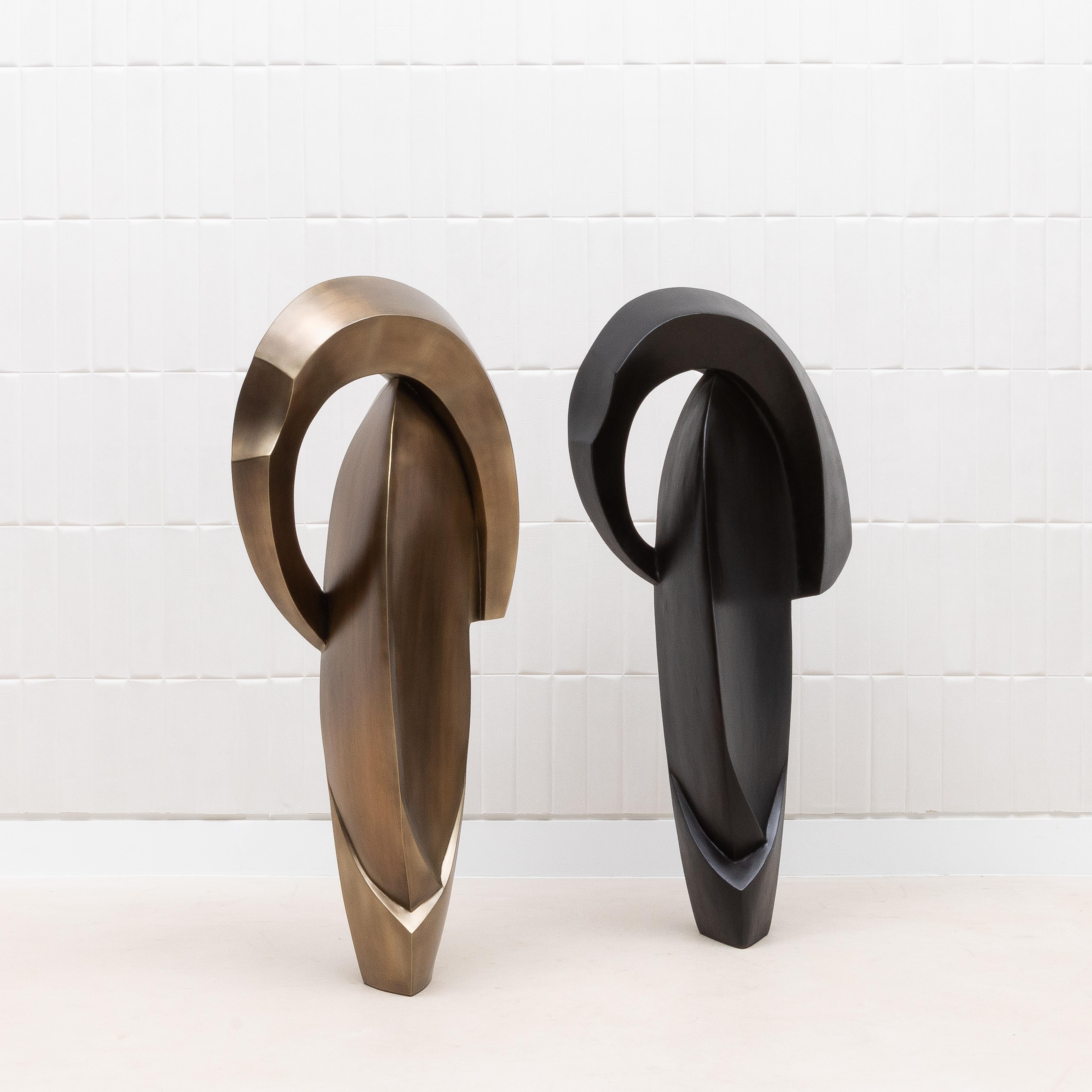 Scultura astratta moderna in Oak nero di Patrick Coard Paris in vendita 8