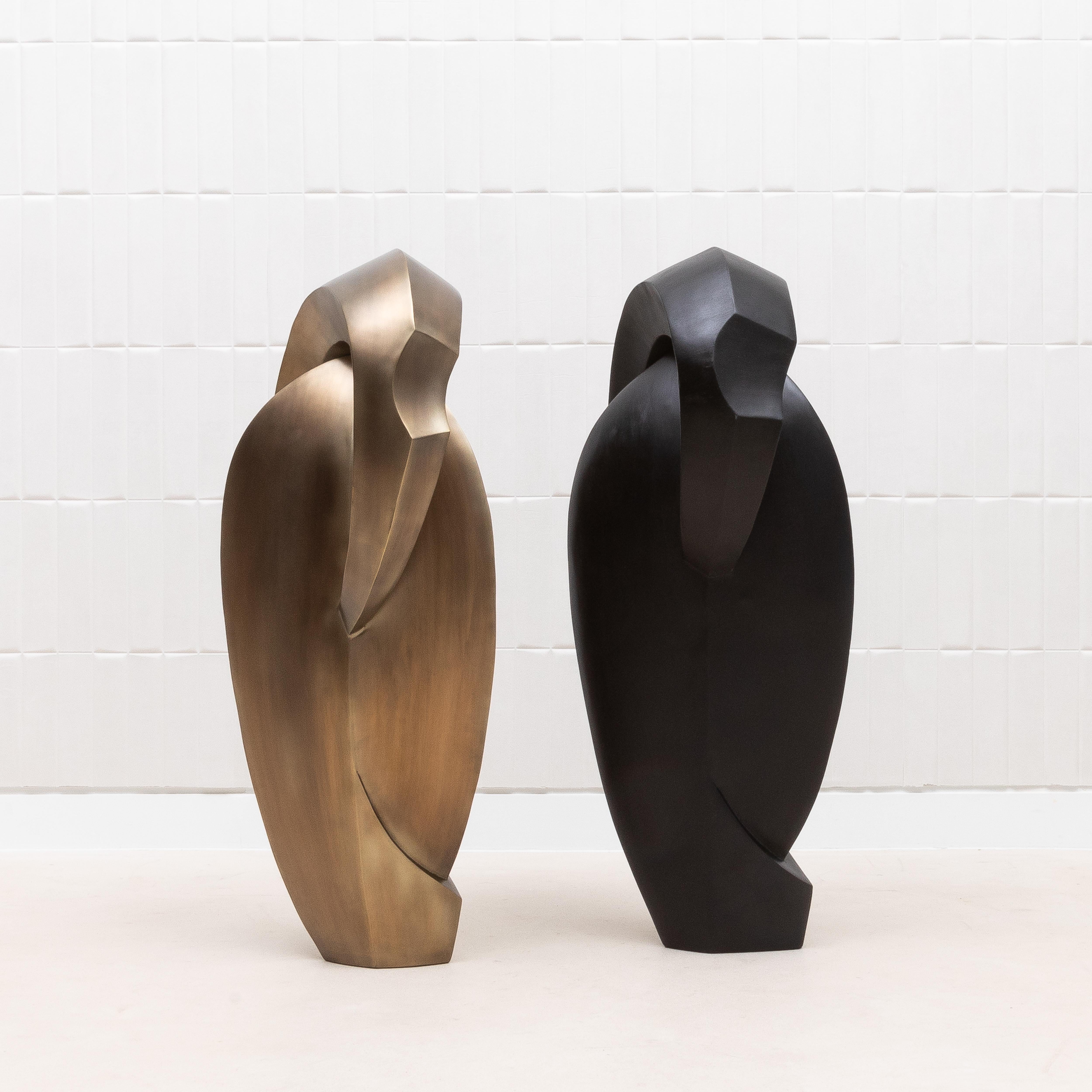 Scultura astratta moderna in Oak nero di Patrick Coard Paris in vendita 9