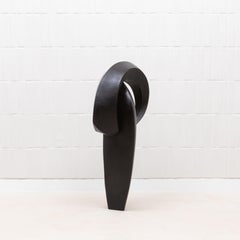 Modern Abstract XL Sculpture in Black Oak by Patrick Coard Paris