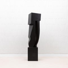 Modern Abstract XL Sculpture in Black Oak by Patrick Coard Paris
