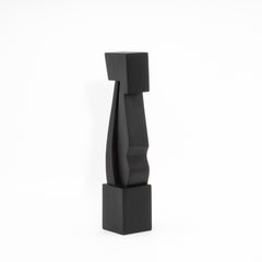 Modern Abstract Sculpture in Black Oak by Patrick Coard Paris