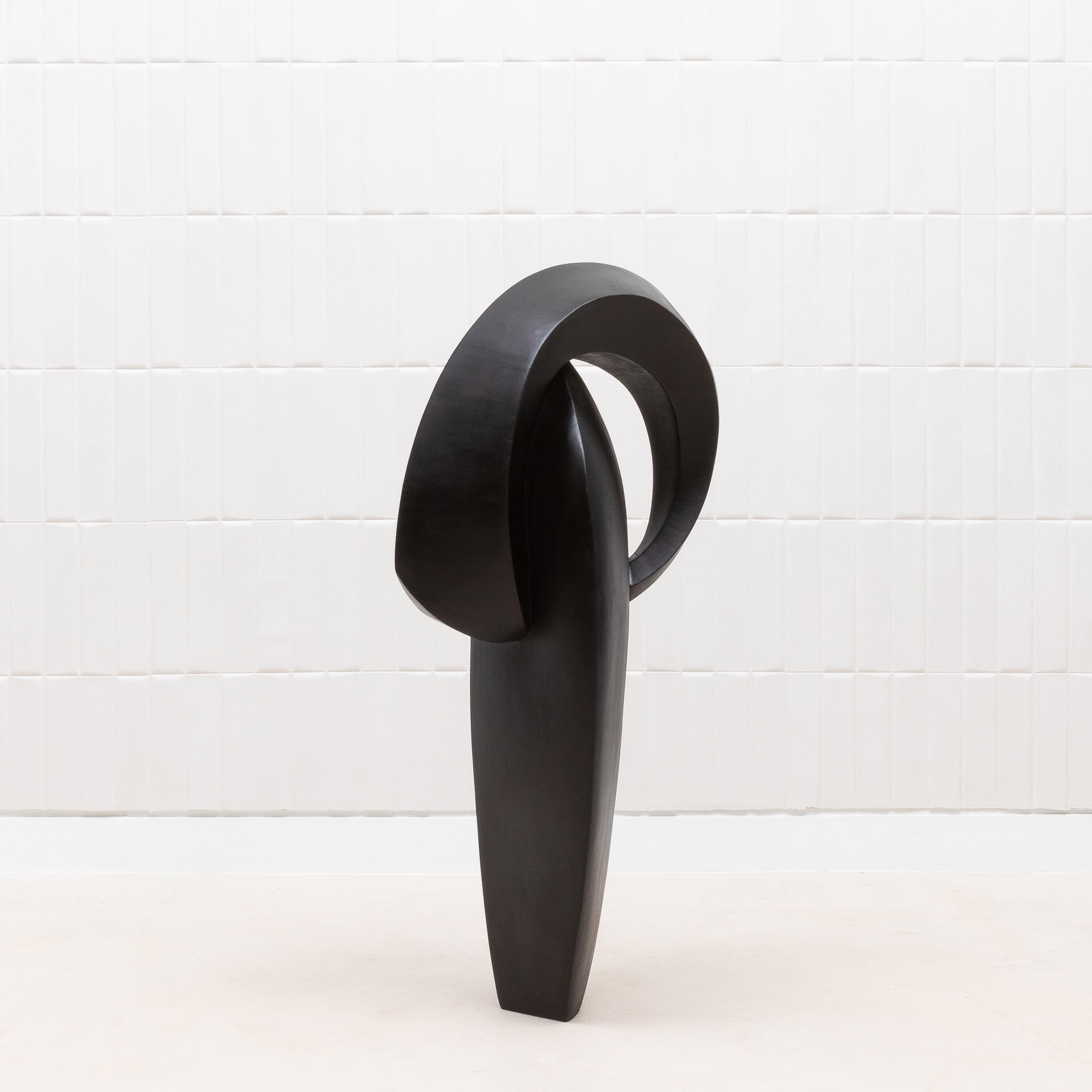 Art Déco Scultura astratta moderna in Oak nero di Patrick Coard Paris in vendita