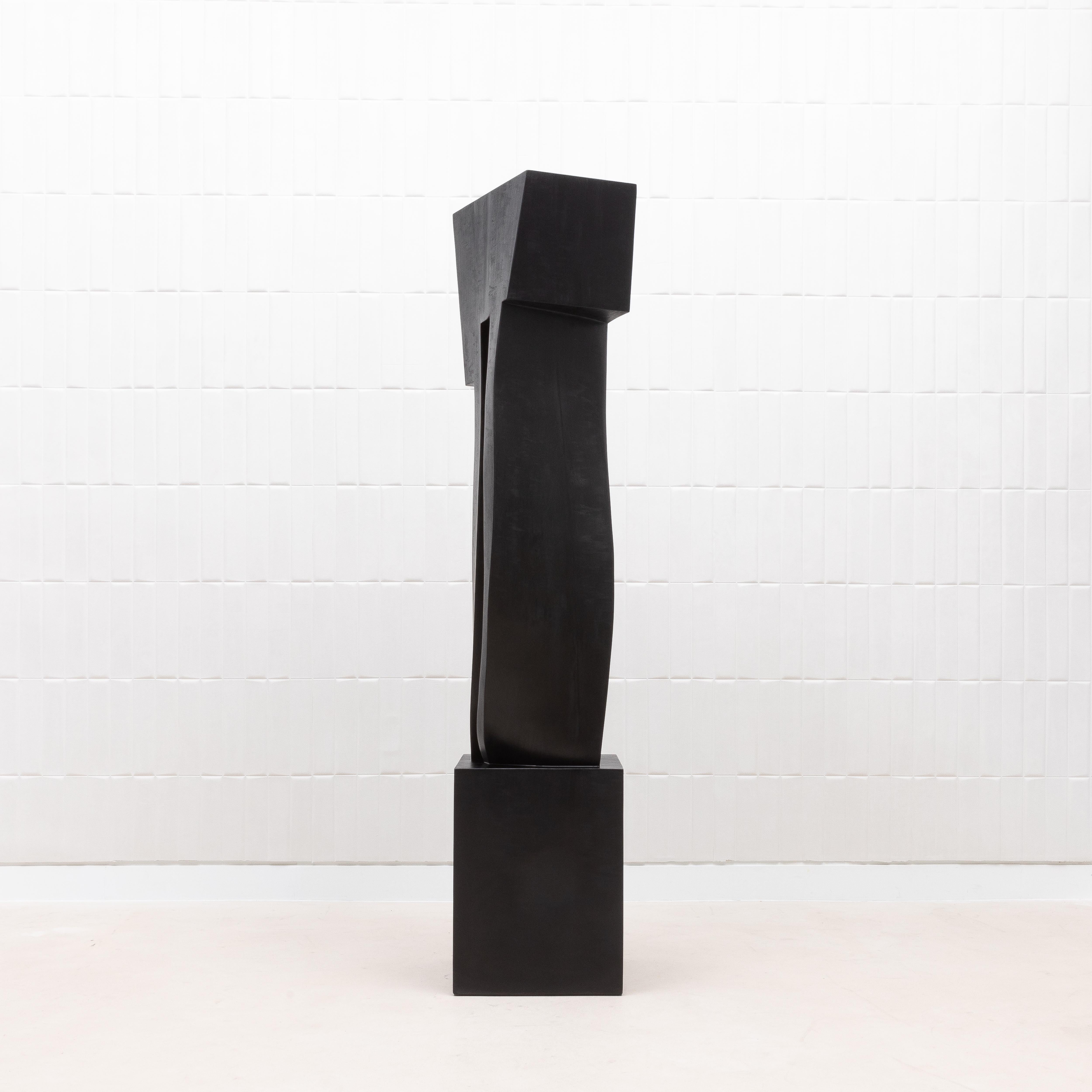 Escultura Abstracta Moderna XL en Roble Negro de Patrick Coard Paris Hecho a mano en venta