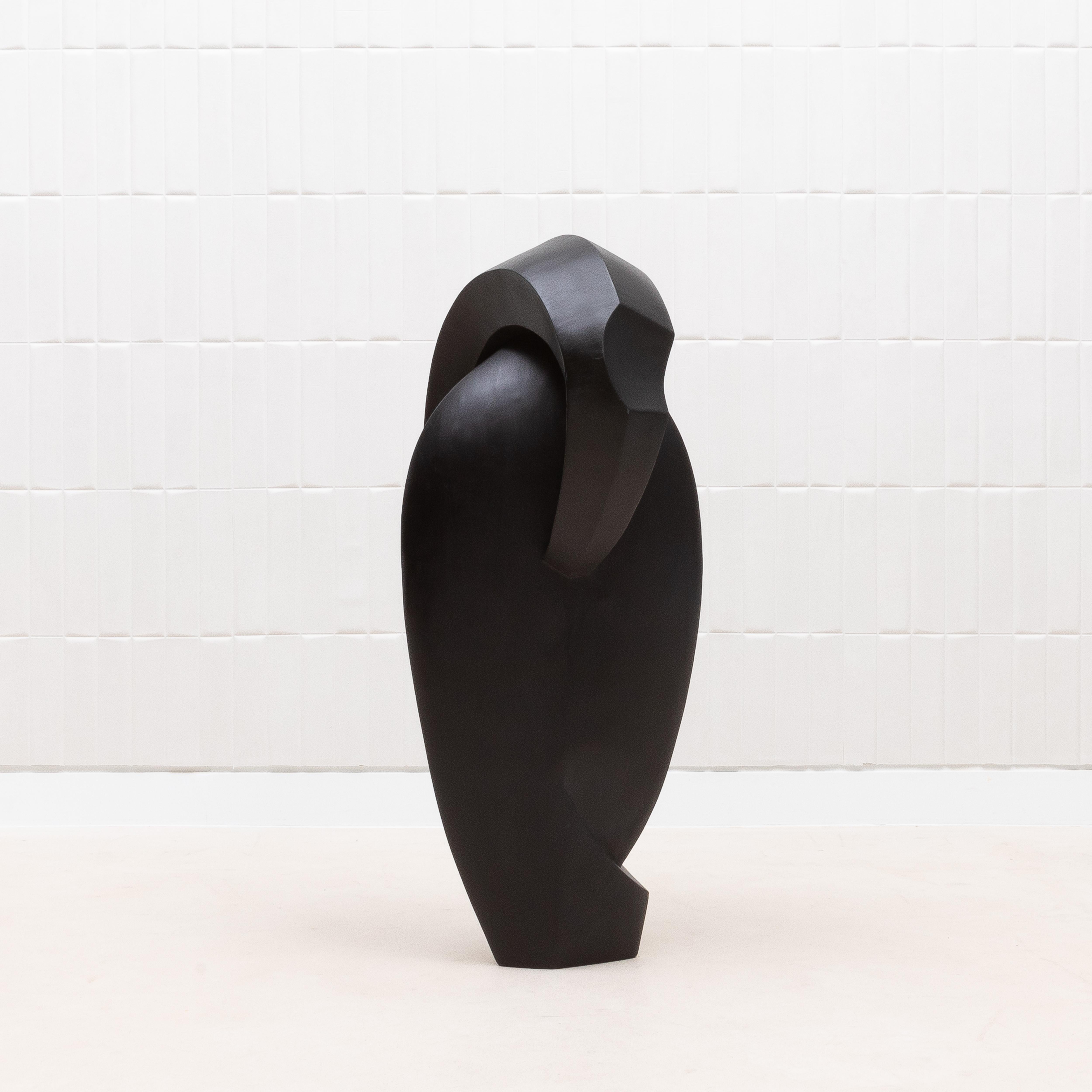 Scultura astratta moderna in Oak nero di Patrick Coard Paris In condizioni Nuovo in vendita a West Hollywood, CA