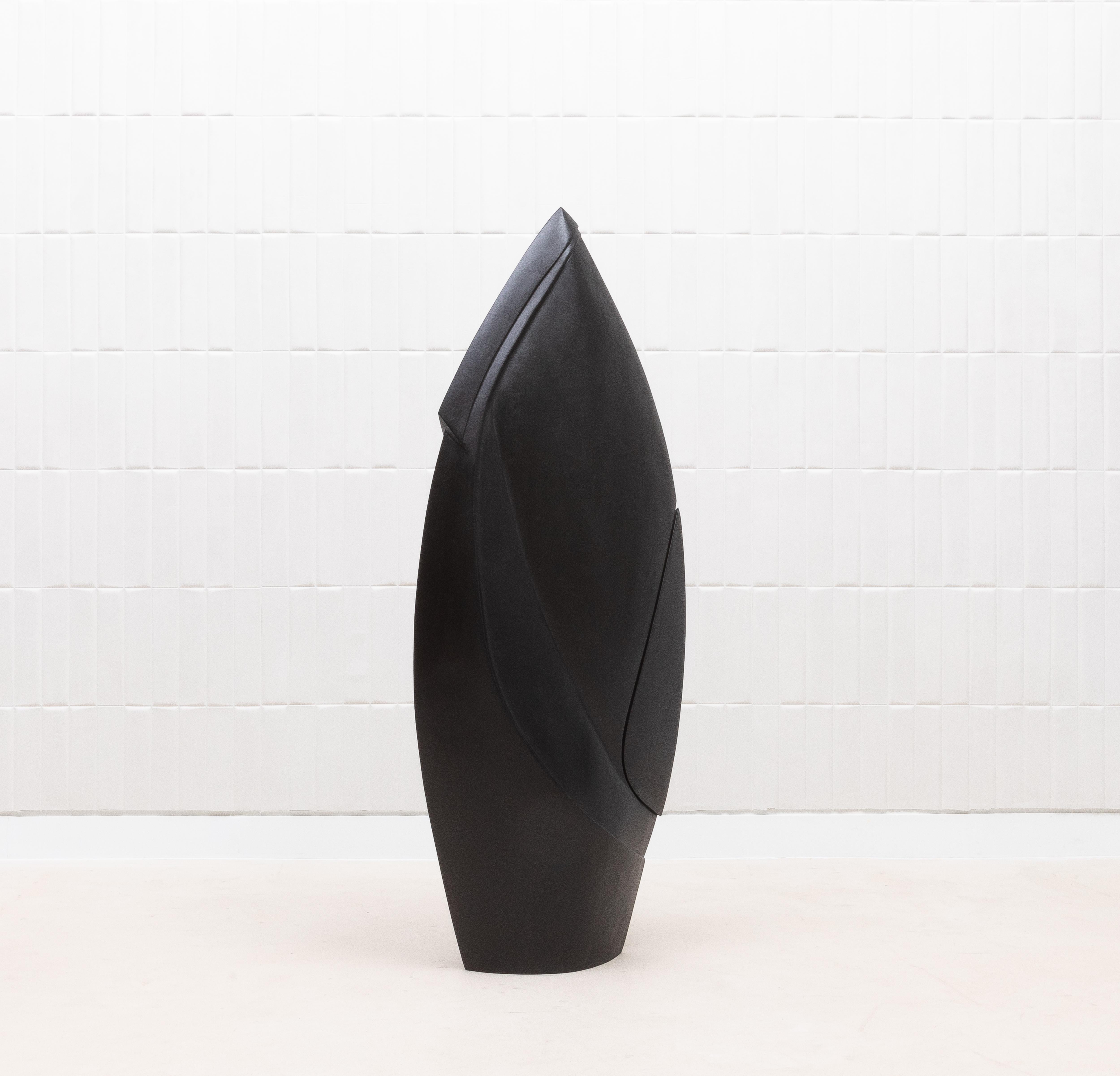 Quercia Scultura astratta moderna in Oak nero di Patrick Coard Paris in vendita