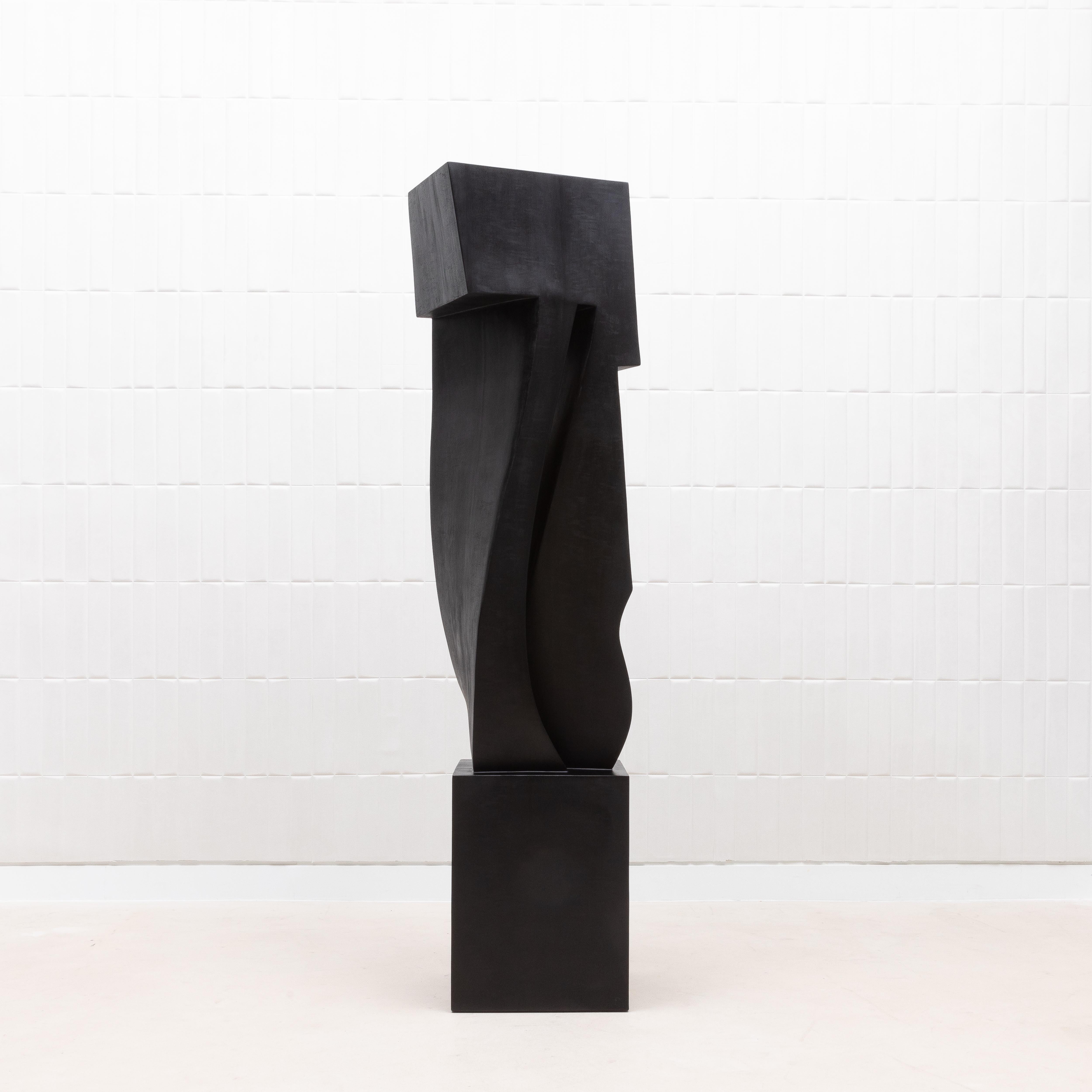 Escultura Abstracta Moderna XL en Roble Negro de Patrick Coard Paris en venta 1