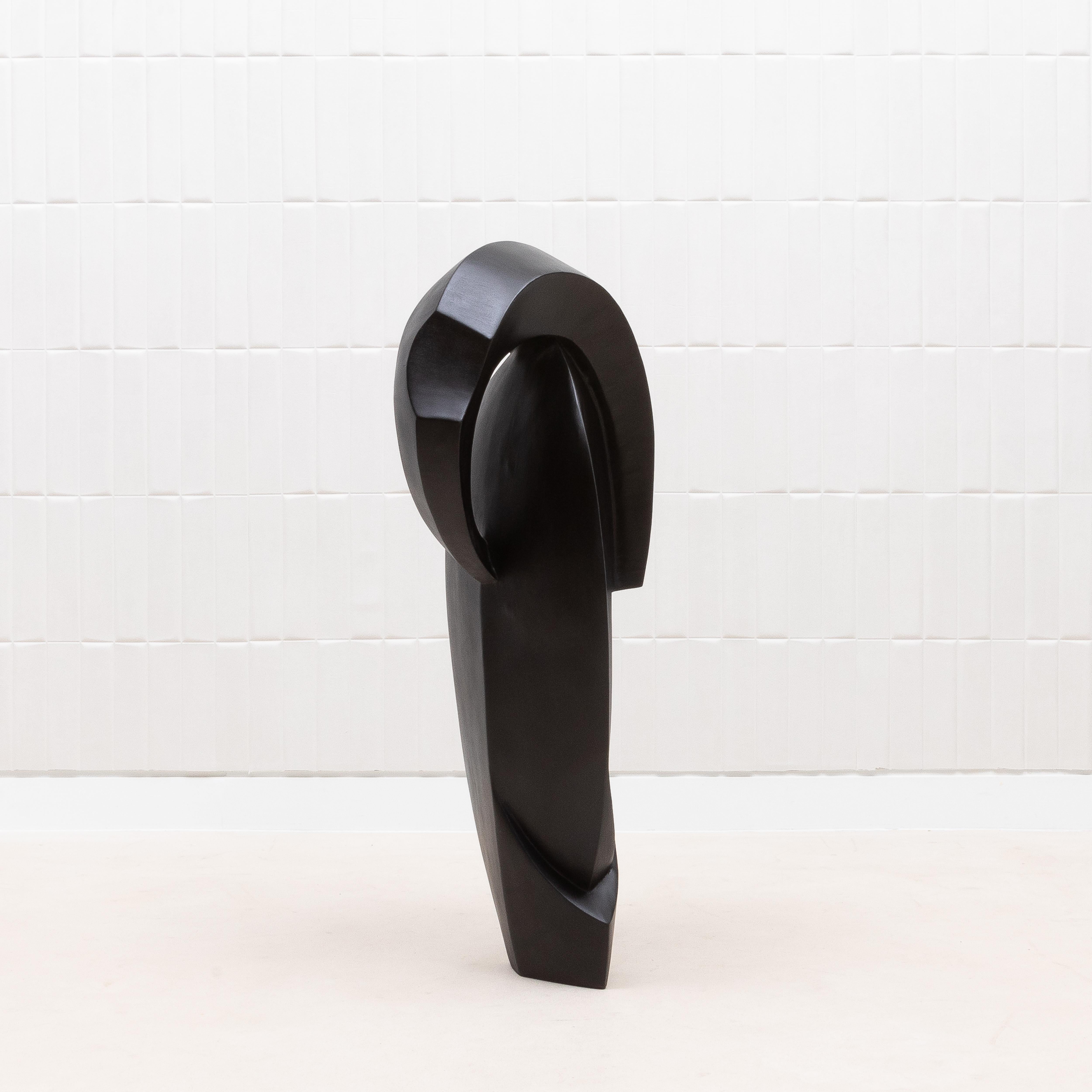 Quercia Scultura astratta moderna in Oak nero di Patrick Coard Paris in vendita