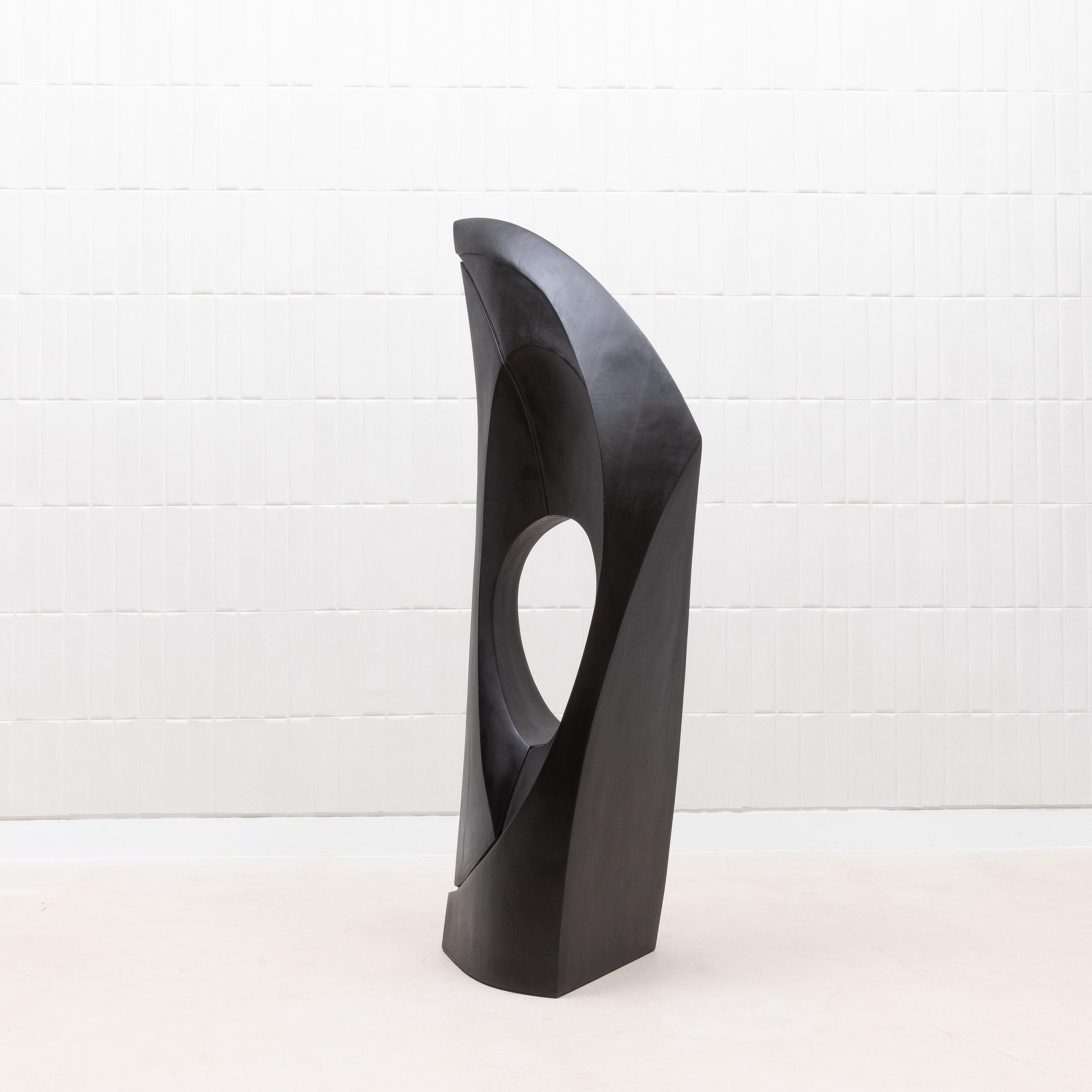 Scultura moderna astratta XL in Oak nero di Patrick Coard Paris in vendita 1