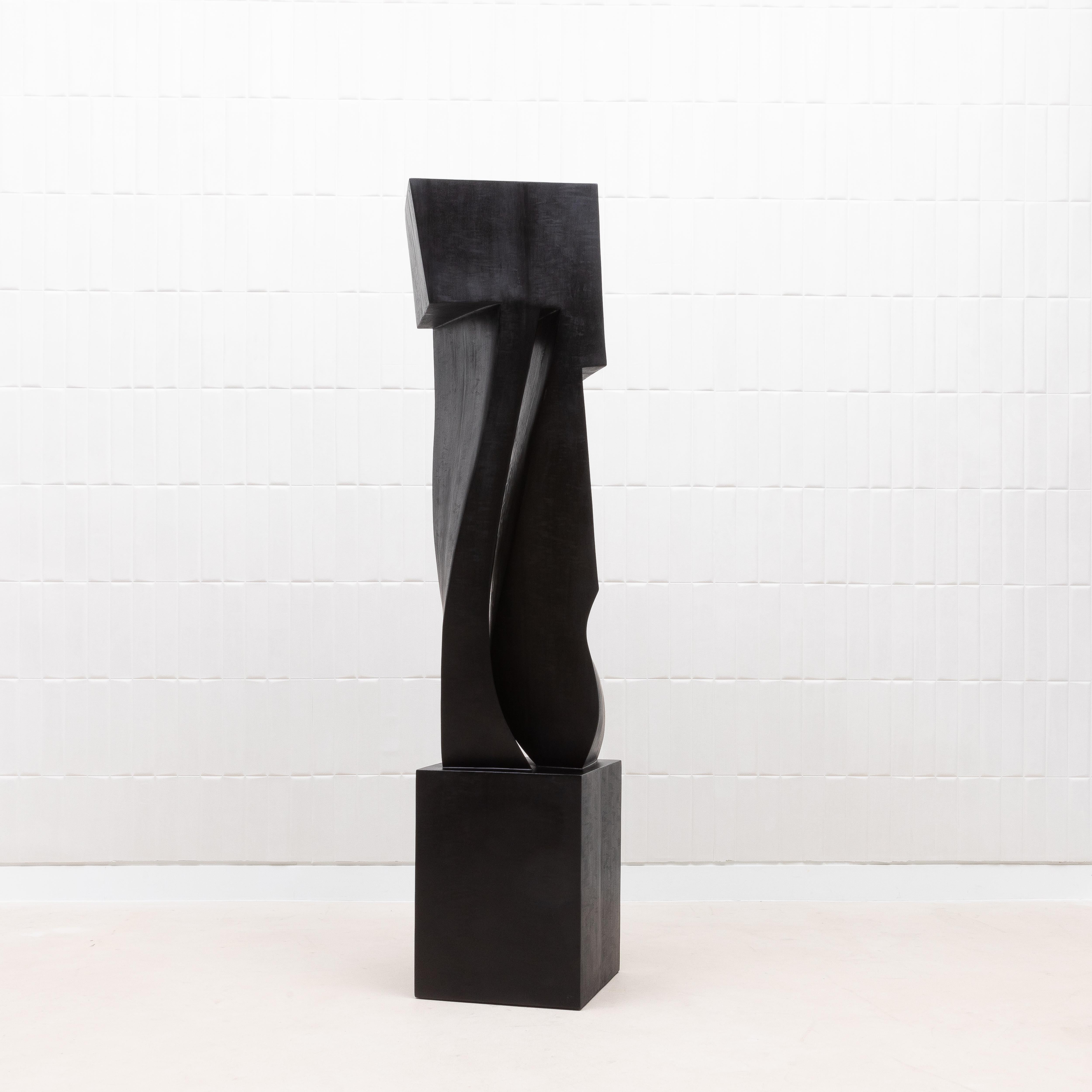 Escultura Abstracta Moderna XL en Roble Negro de Patrick Coard Paris en venta 2