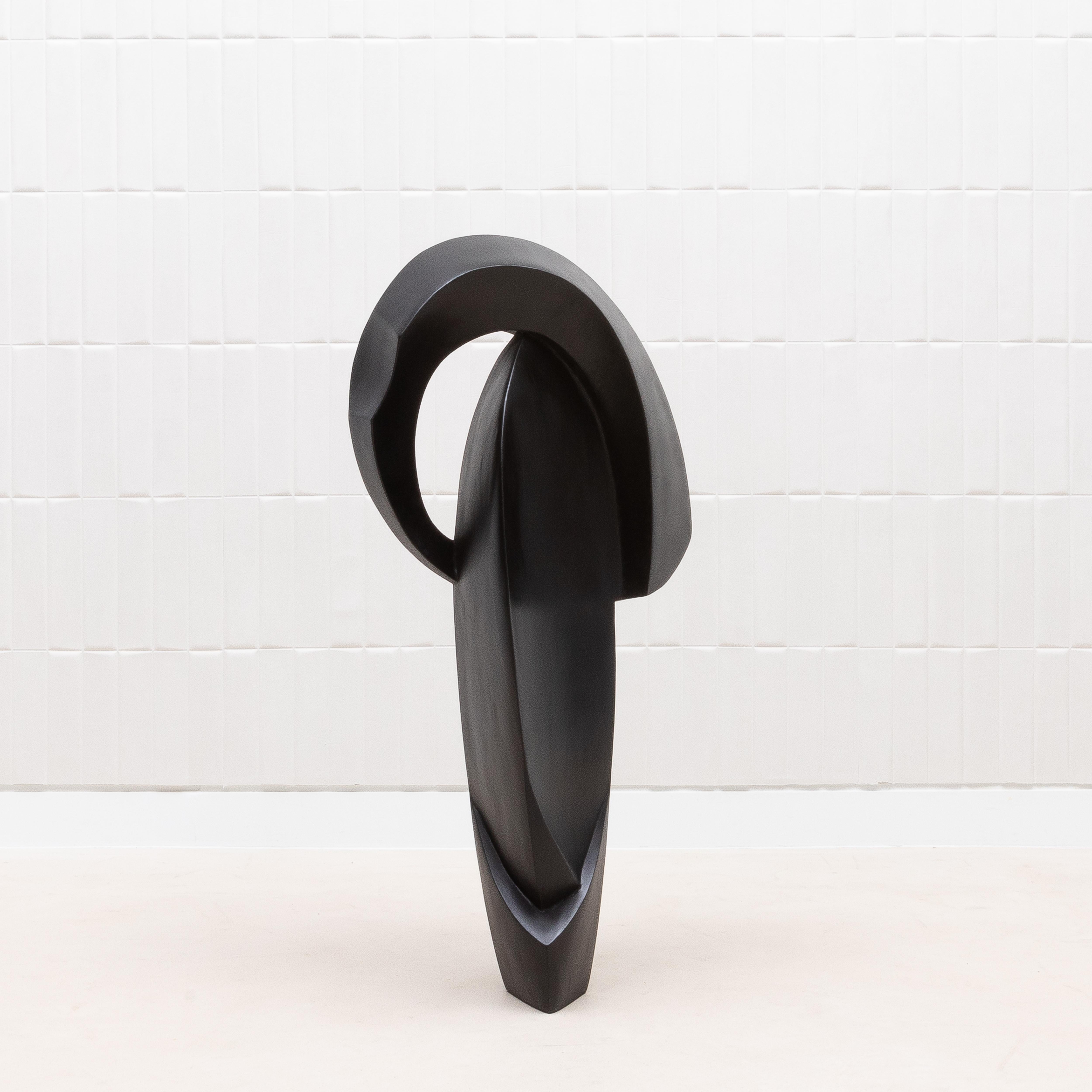 Scultura astratta moderna in Oak nero di Patrick Coard Paris in vendita 1