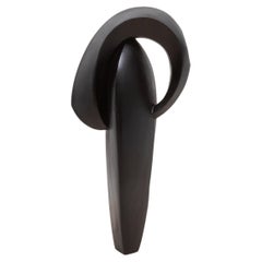 Modern Abstract XL Sculpture in Black Oak by Patrick Coard Paris