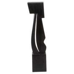 Modern Abstract Sculpture in Black Oak by Patrick Coard Paris