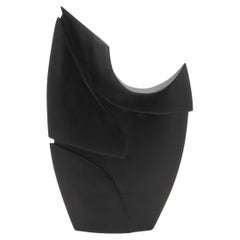 Modern Abstract Sculpture in Black Oak by Patrick Coard Paris