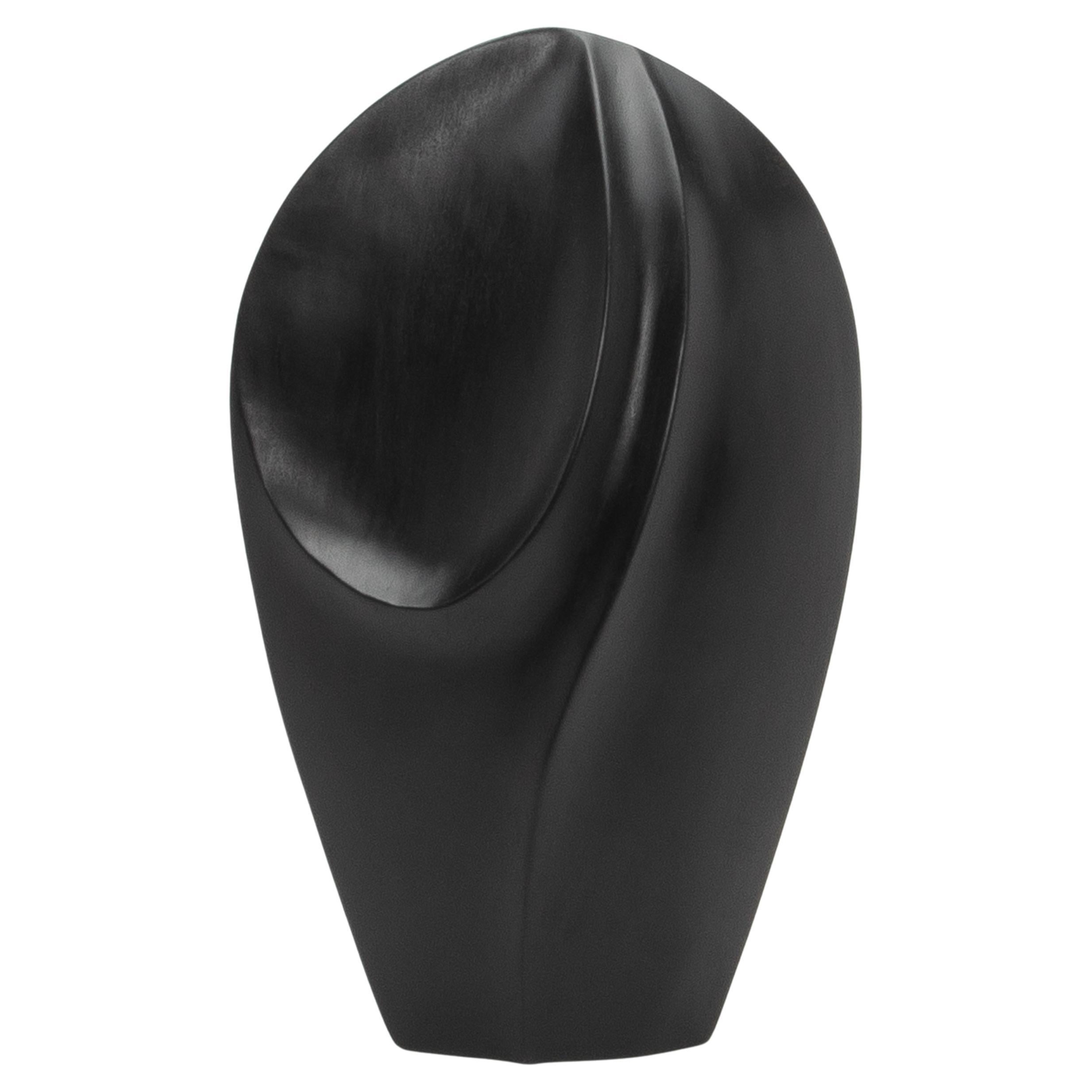 Modern Abstract Sculpture in Black Oak by Patrick Coard Paris For Sale