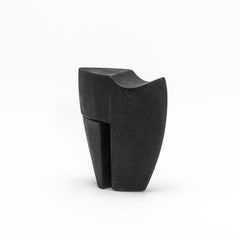 Modern Abstract Sculpture in Black Shagreen by Patrick Coard Paris