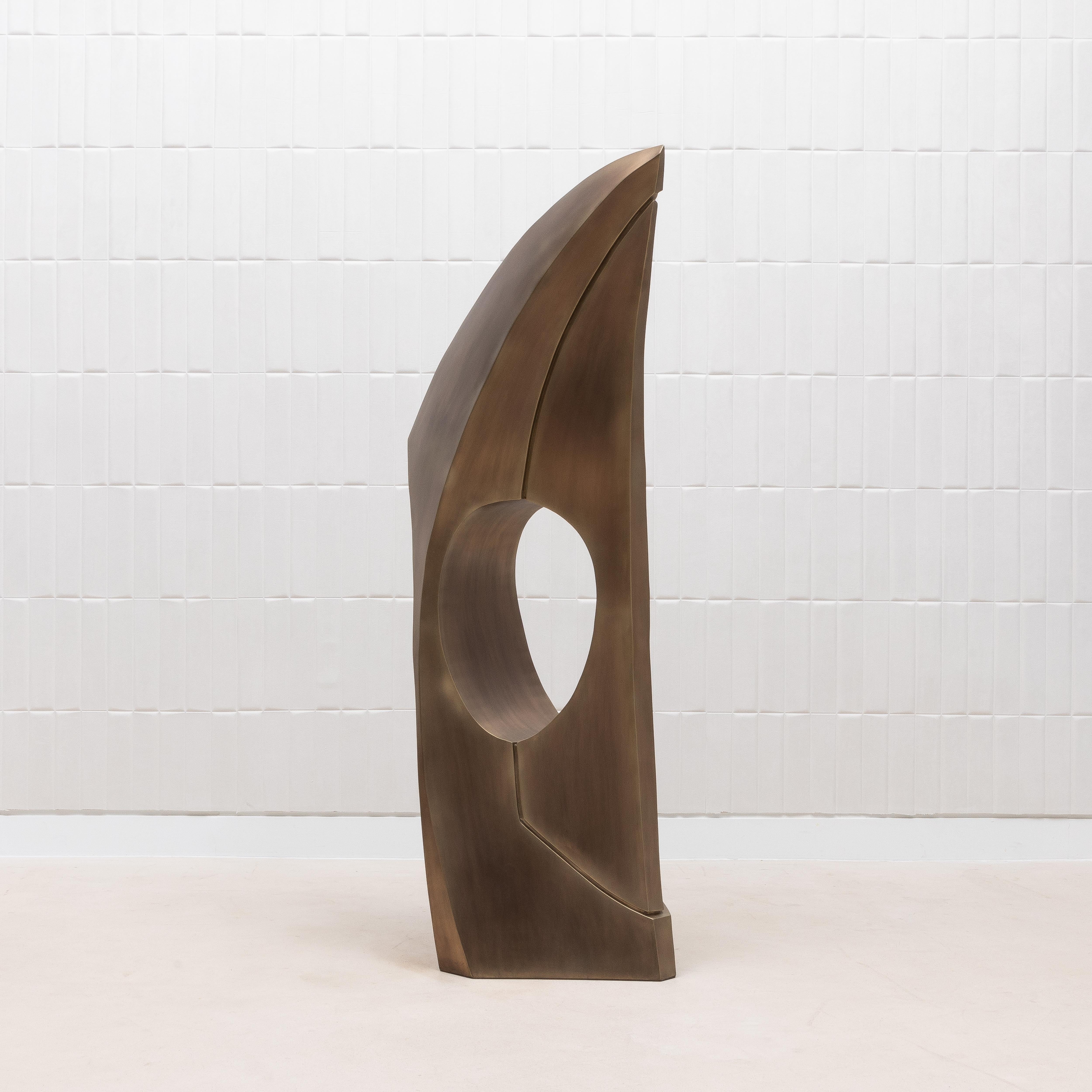 Scultura astratta moderna XL in bronzo patinato ottone di Patrick Coard Paris in vendita 2