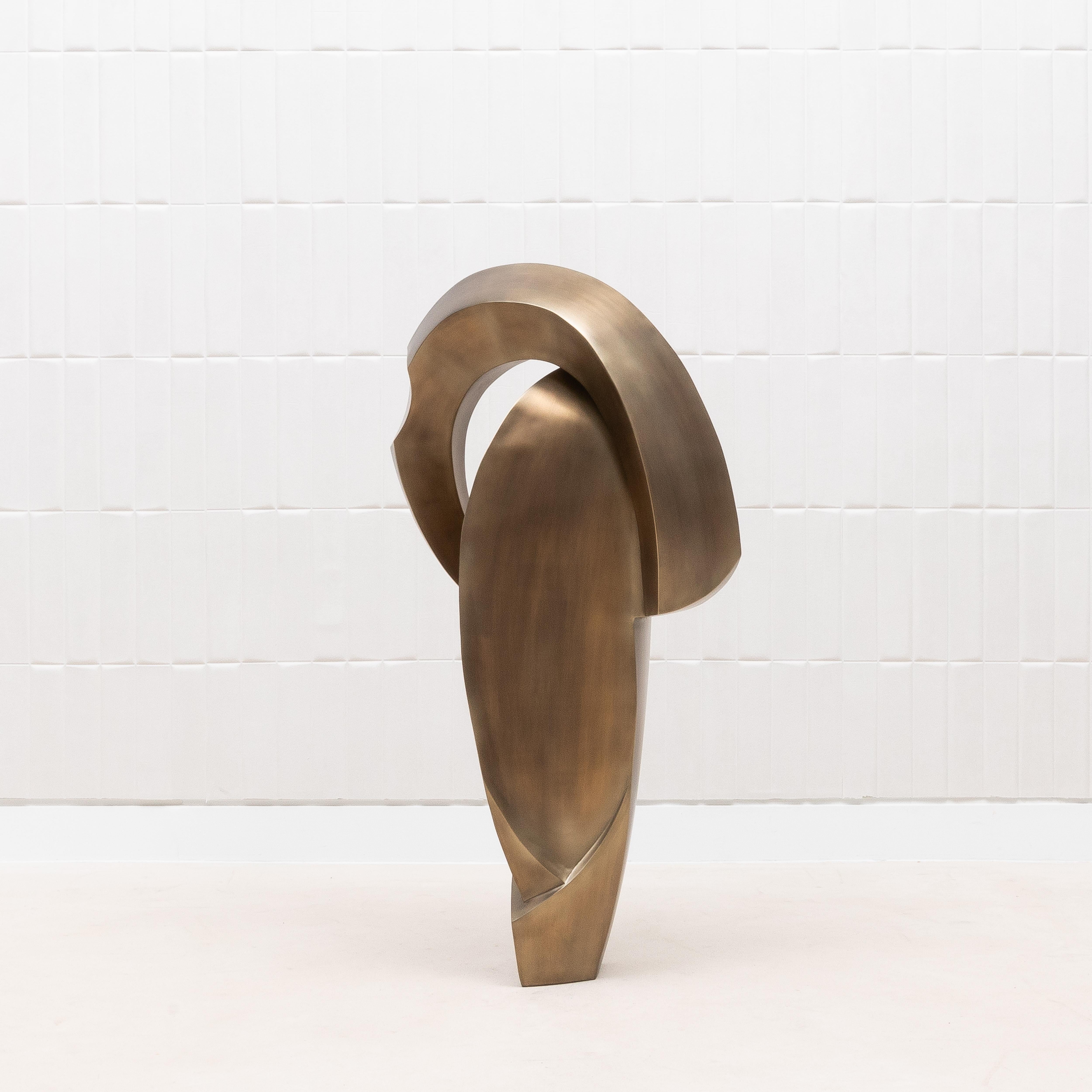 Scultura astratta moderna in ottone patinato bronzo di Patrick Coard Paris in vendita 2