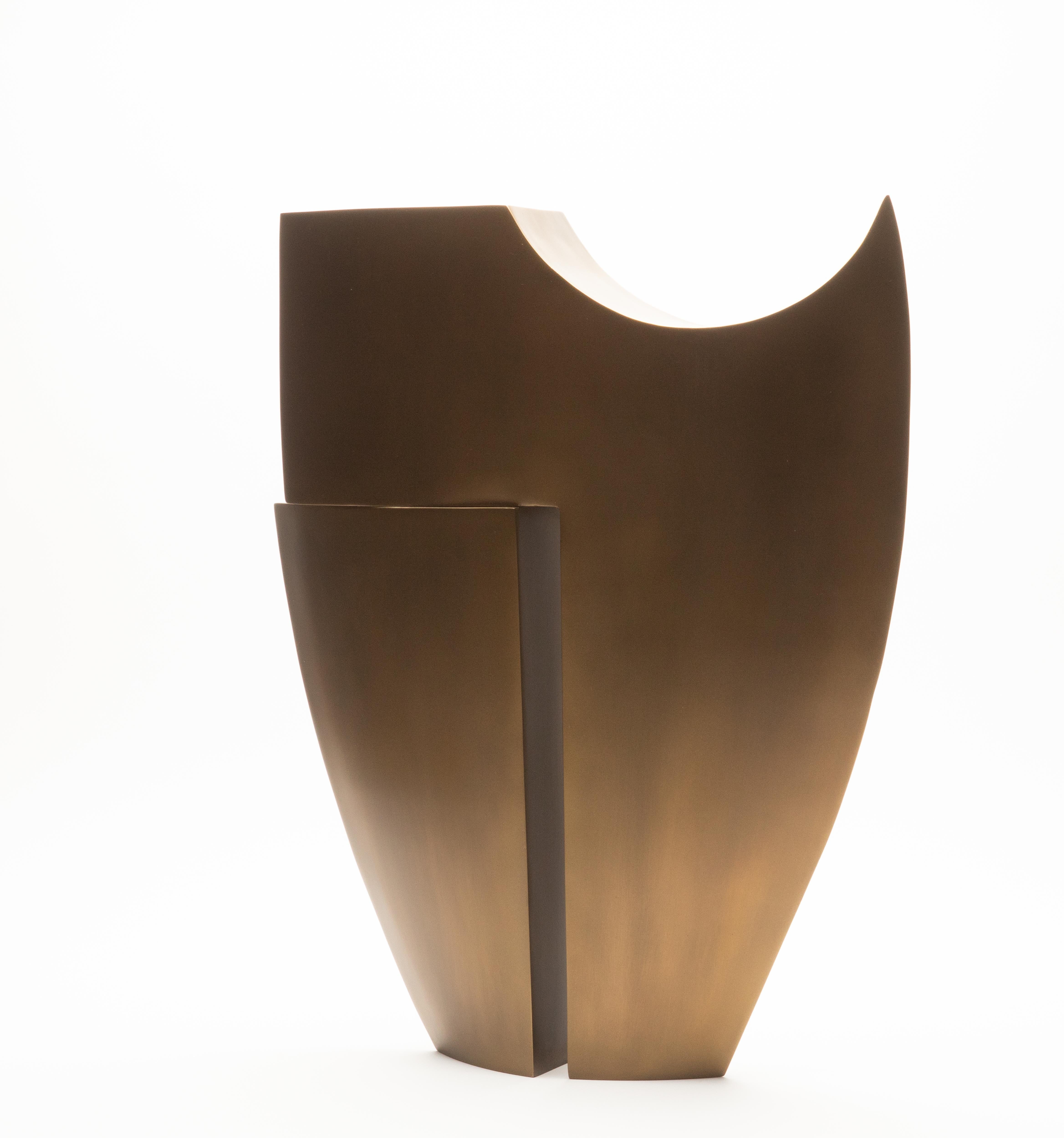 Scultura astratta moderna in ottone patinato bronzo di Patrick Coard Paris in vendita 2