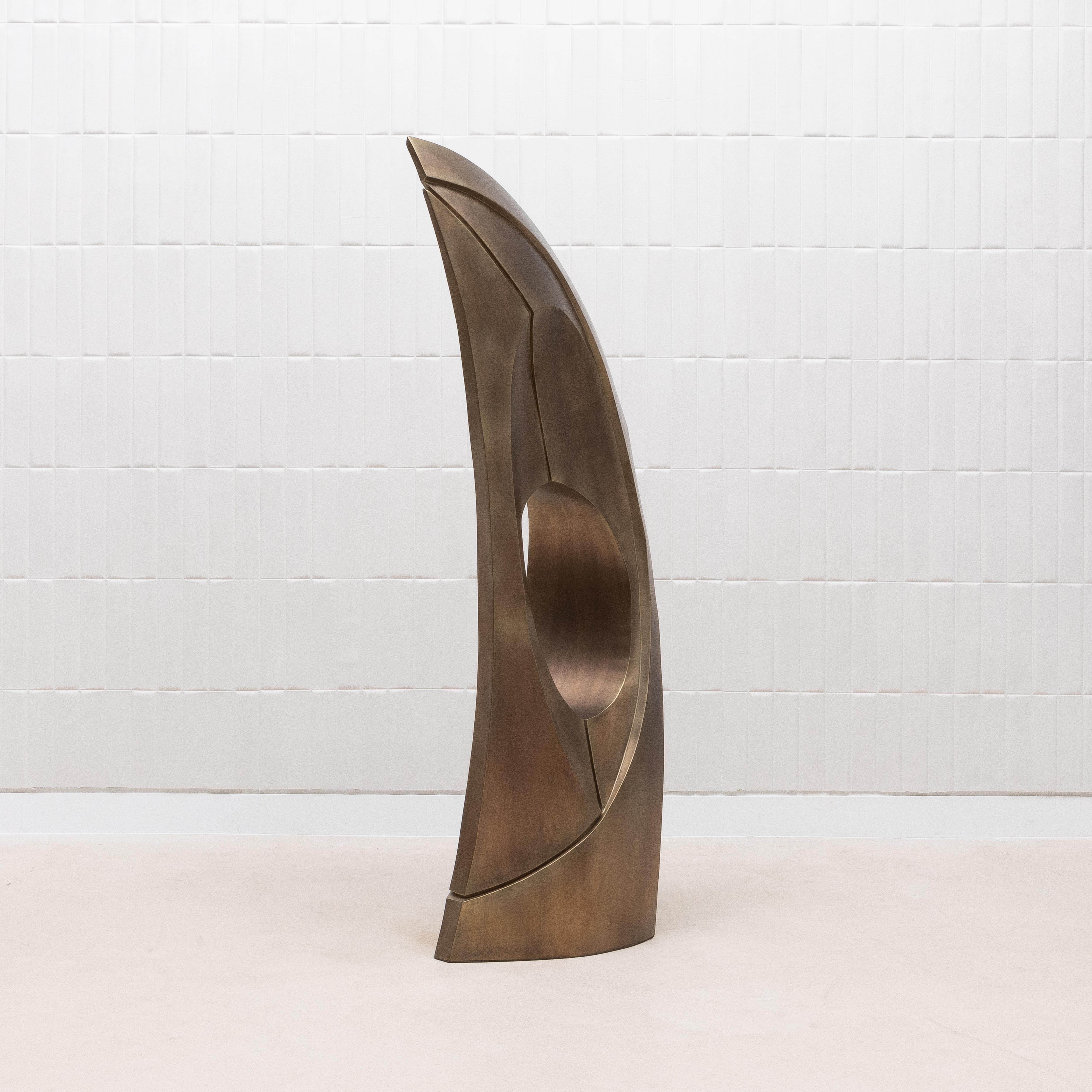 Scultura astratta moderna XL in bronzo patinato ottone di Patrick Coard Paris in vendita 5
