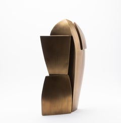 Scultura astratta moderna in ottone patinato bronzo di Patrick Coard Paris
