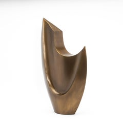 Scultura astratta moderna XL in bronzo patinato ottone di Patrick Coard Paris