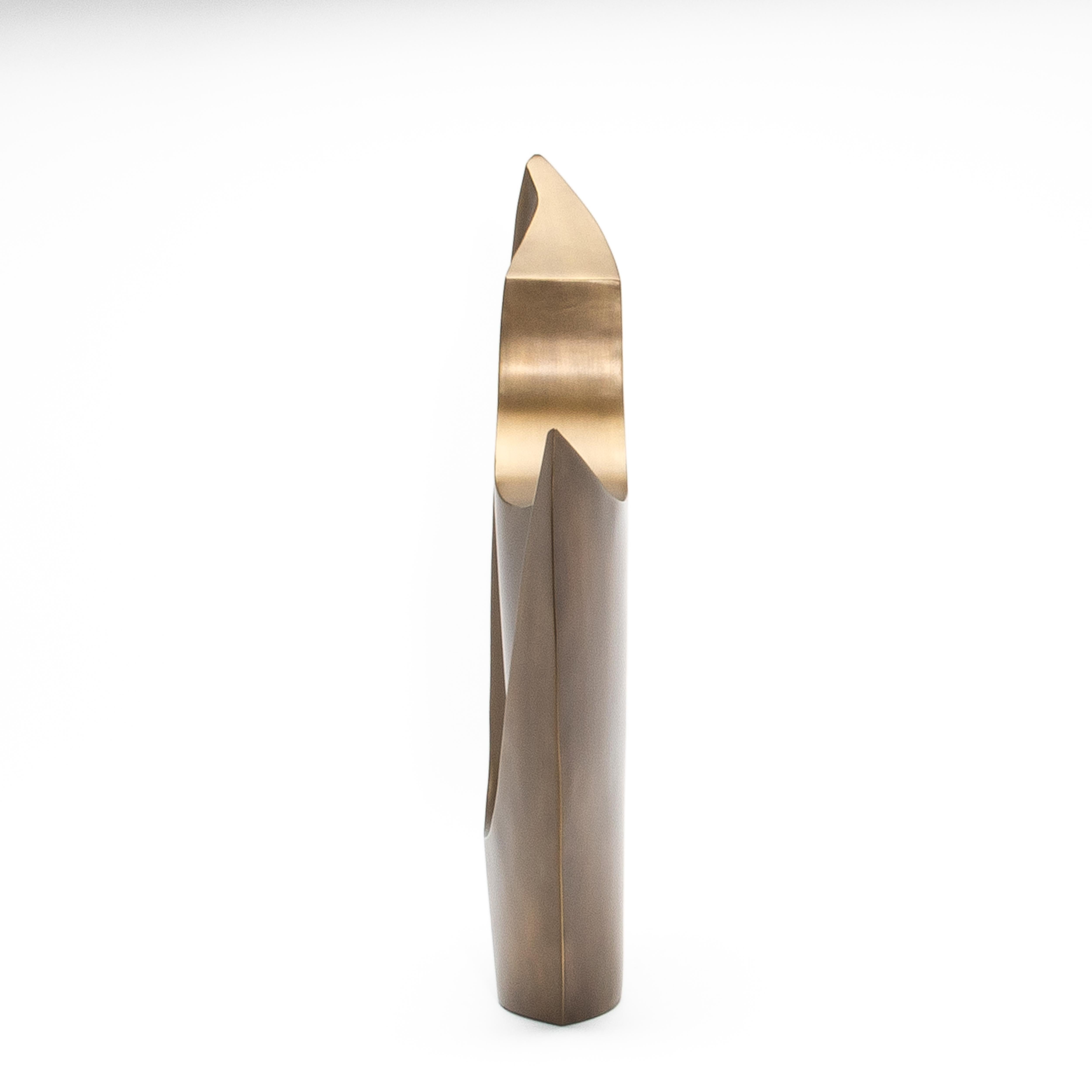 Moderne Modernity Abstract Sculpture XL in Bronze Patina Brass by Patrick Coard Paris en vente