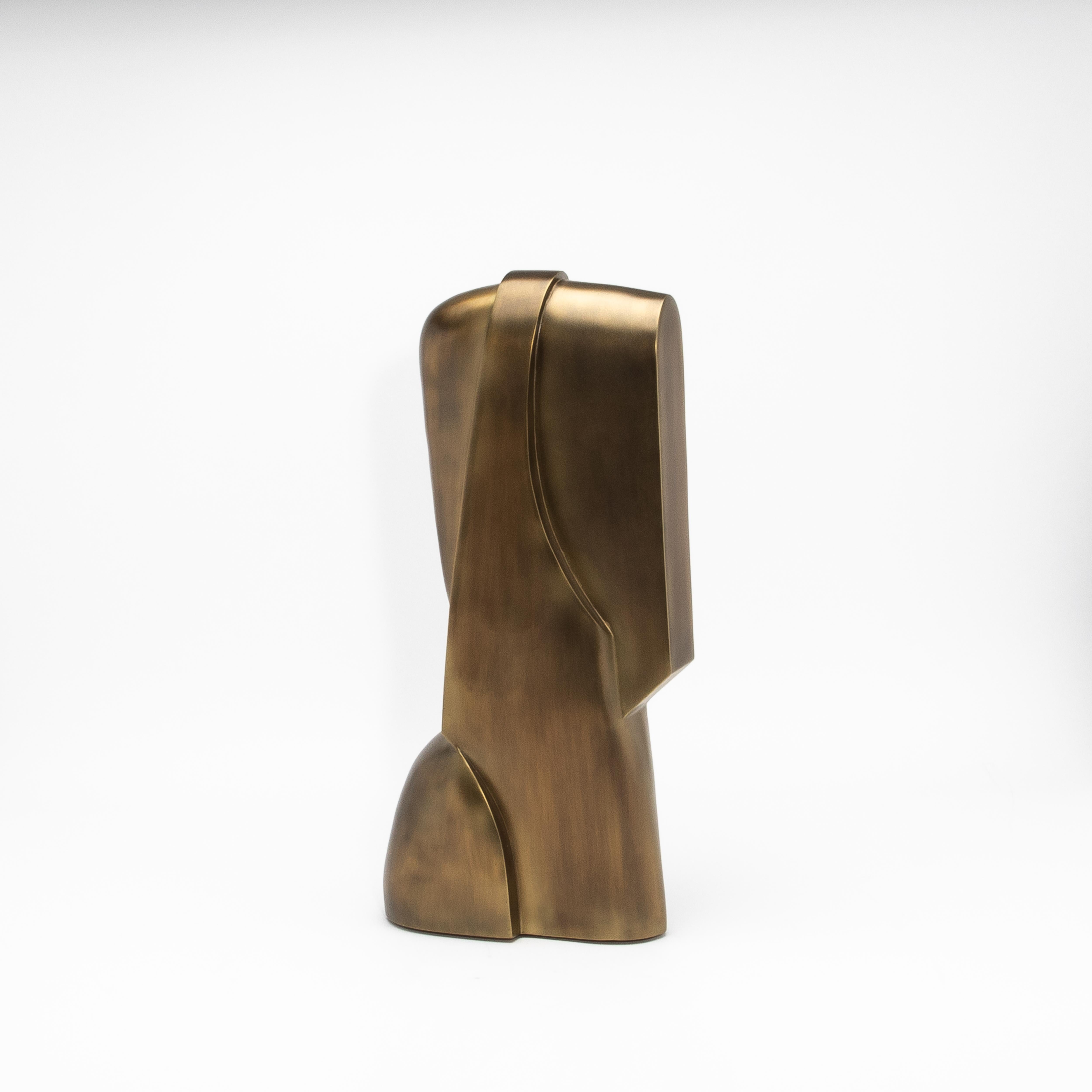 Modern Abstract Sculpture in Bronze Patina Brass by Patrick Coard Paris ...