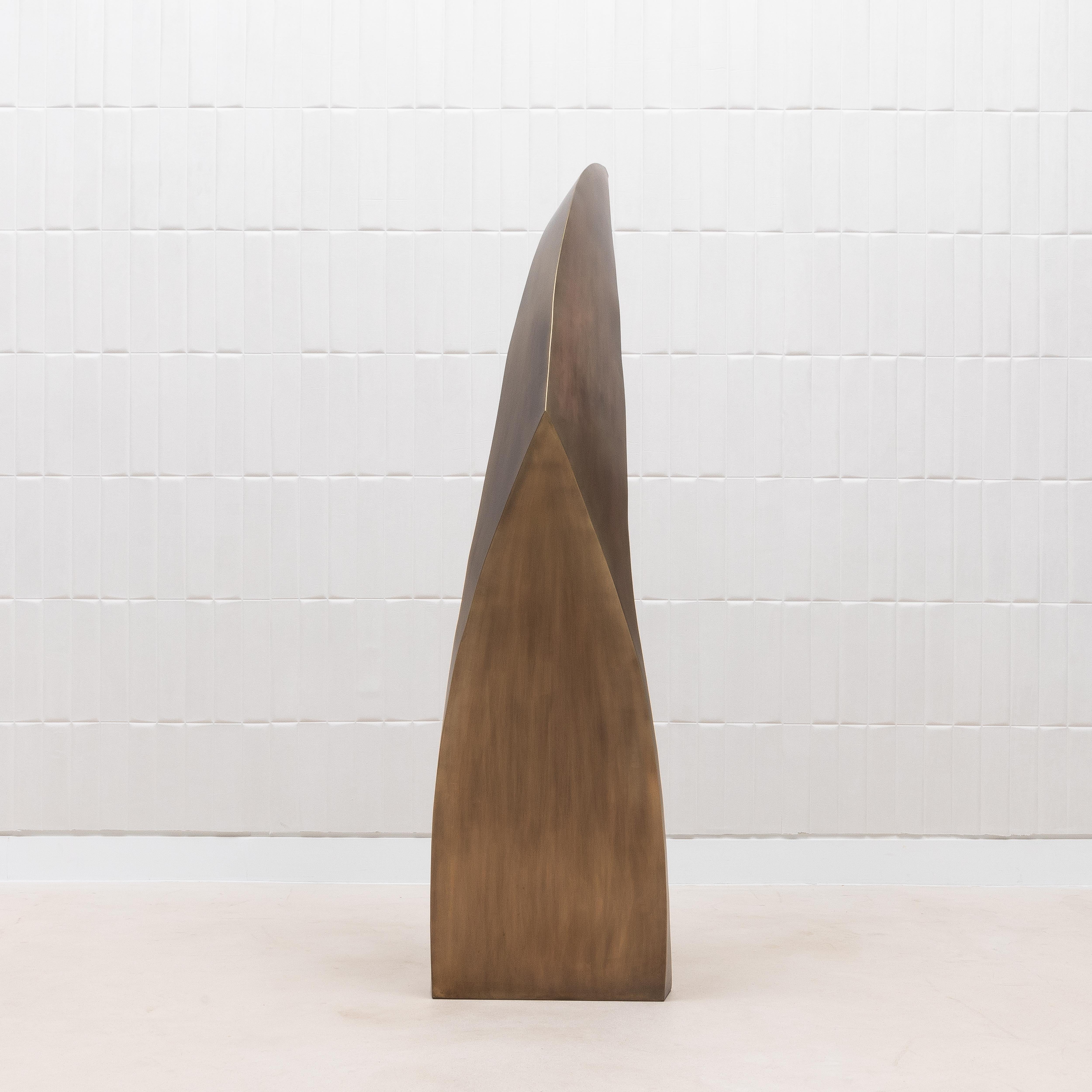 Filippino Scultura astratta moderna XL in bronzo patinato ottone di Patrick Coard Paris in vendita
