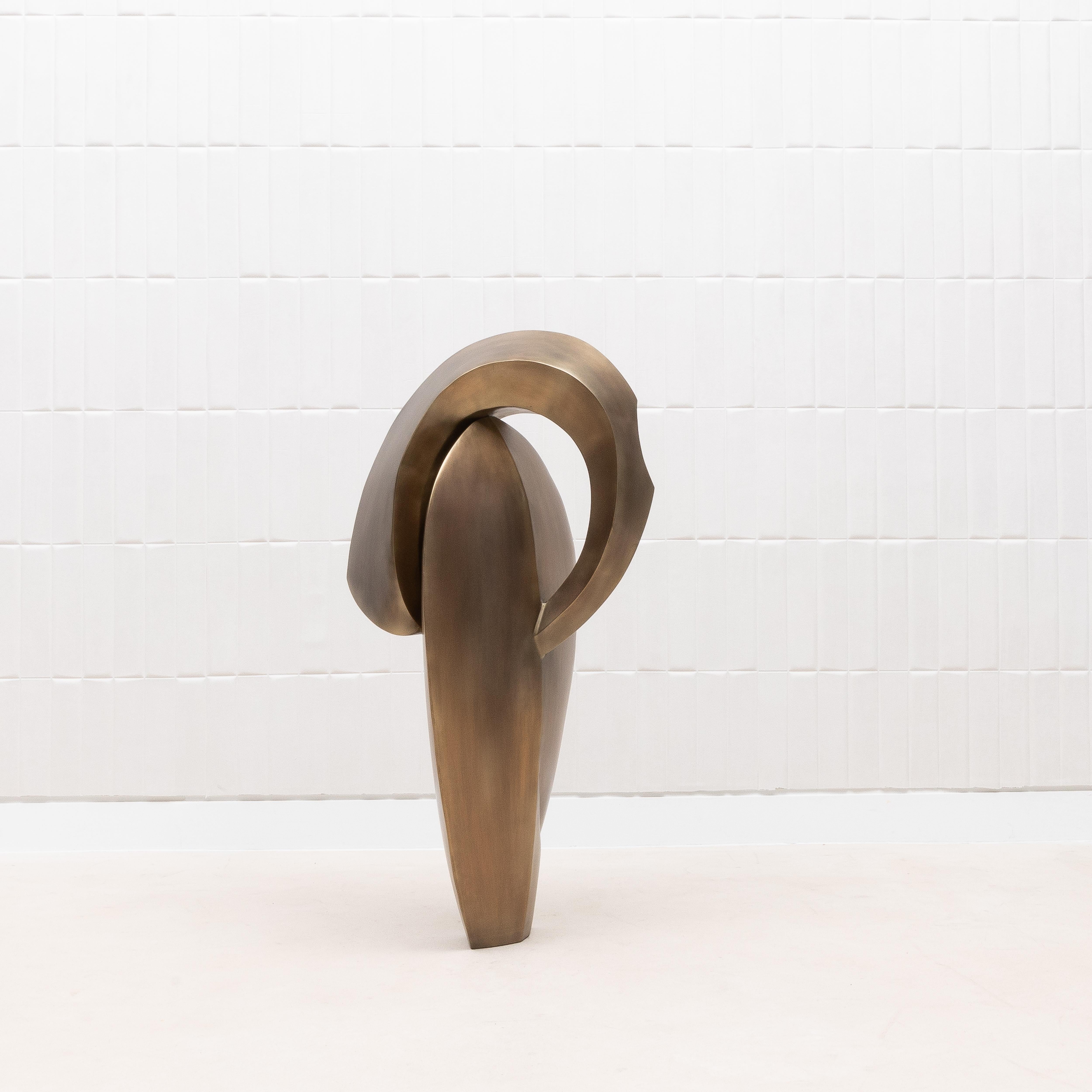 Filippino Scultura astratta moderna in ottone patinato bronzo di Patrick Coard Paris in vendita