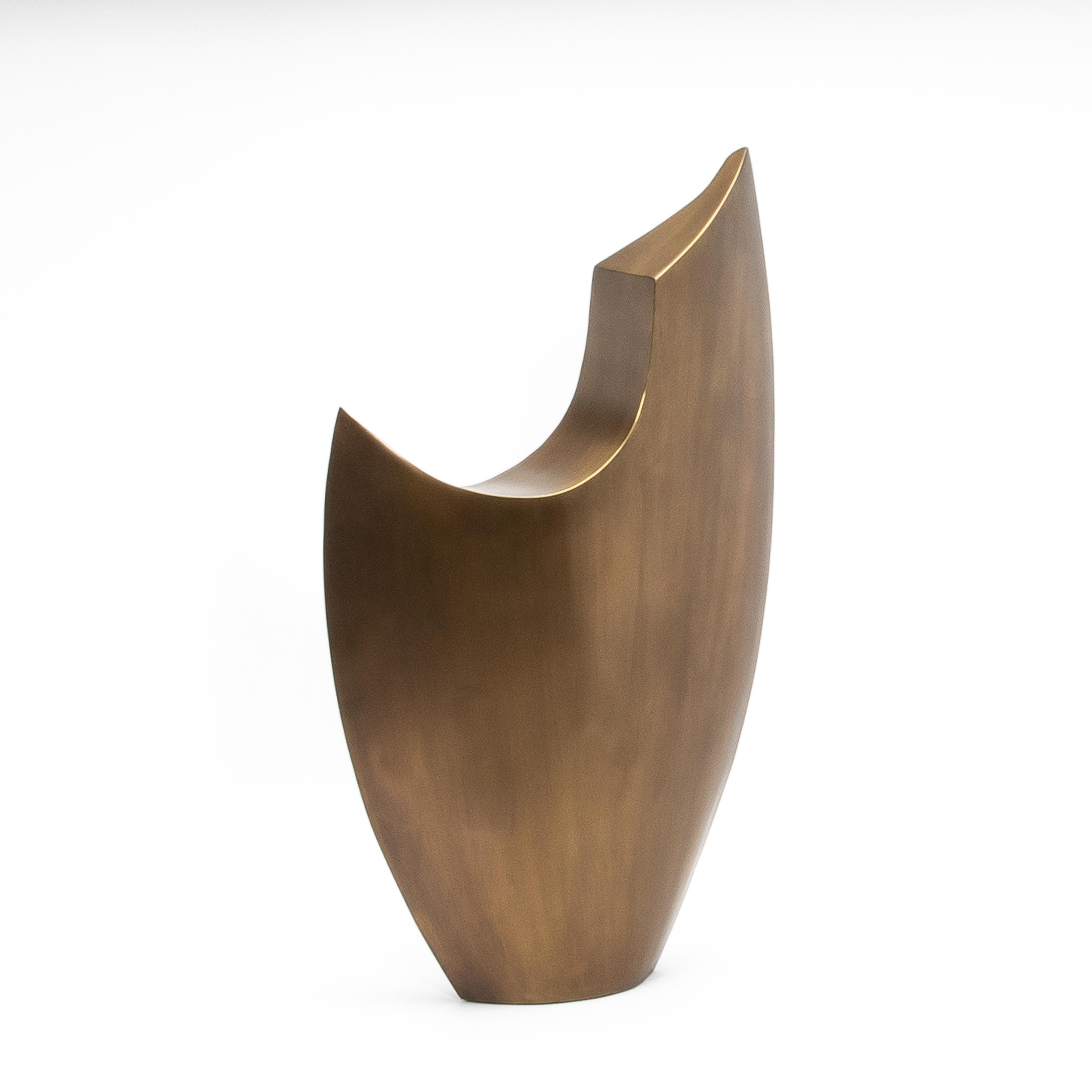 Philippin Modernity Abstract Sculpture XL in Bronze Patina Brass by Patrick Coard Paris en vente