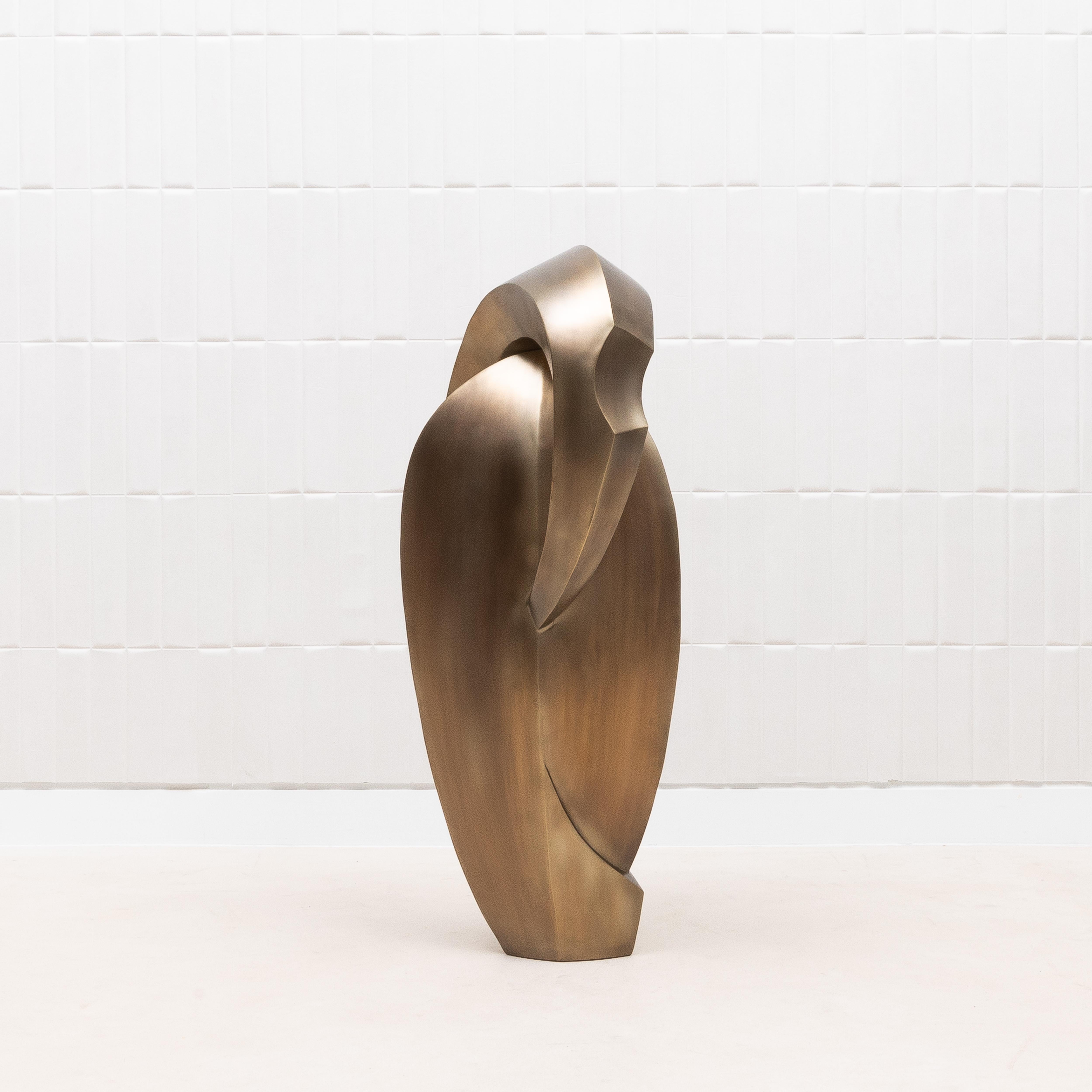 Scultura astratta moderna in ottone patinato bronzo di Patrick Coard Paris In condizioni Nuovo in vendita a West Hollywood, CA