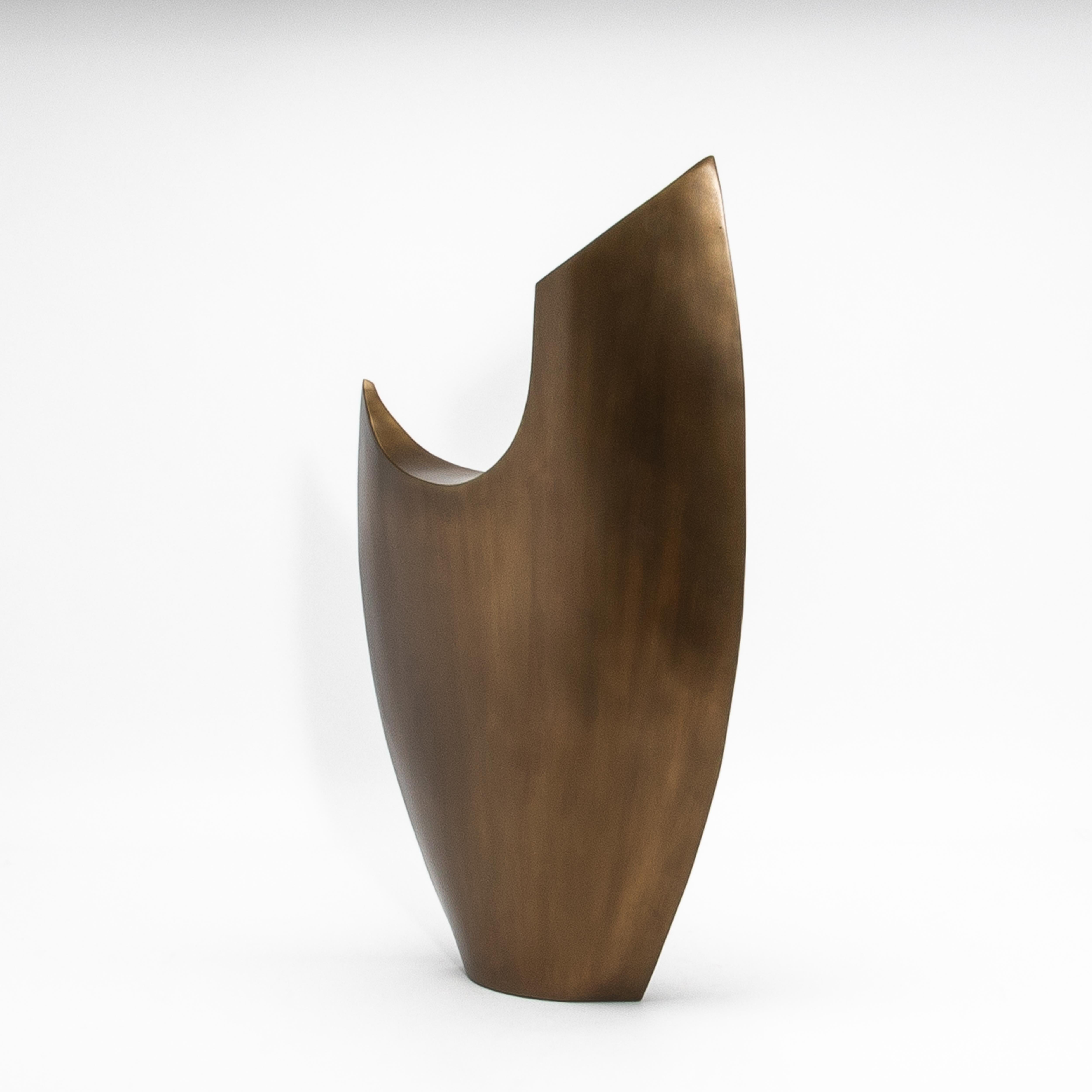 Modernity Abstract Sculpture XL in Bronze Patina Brass by Patrick Coard Paris Neuf - En vente à West Hollywood, CA